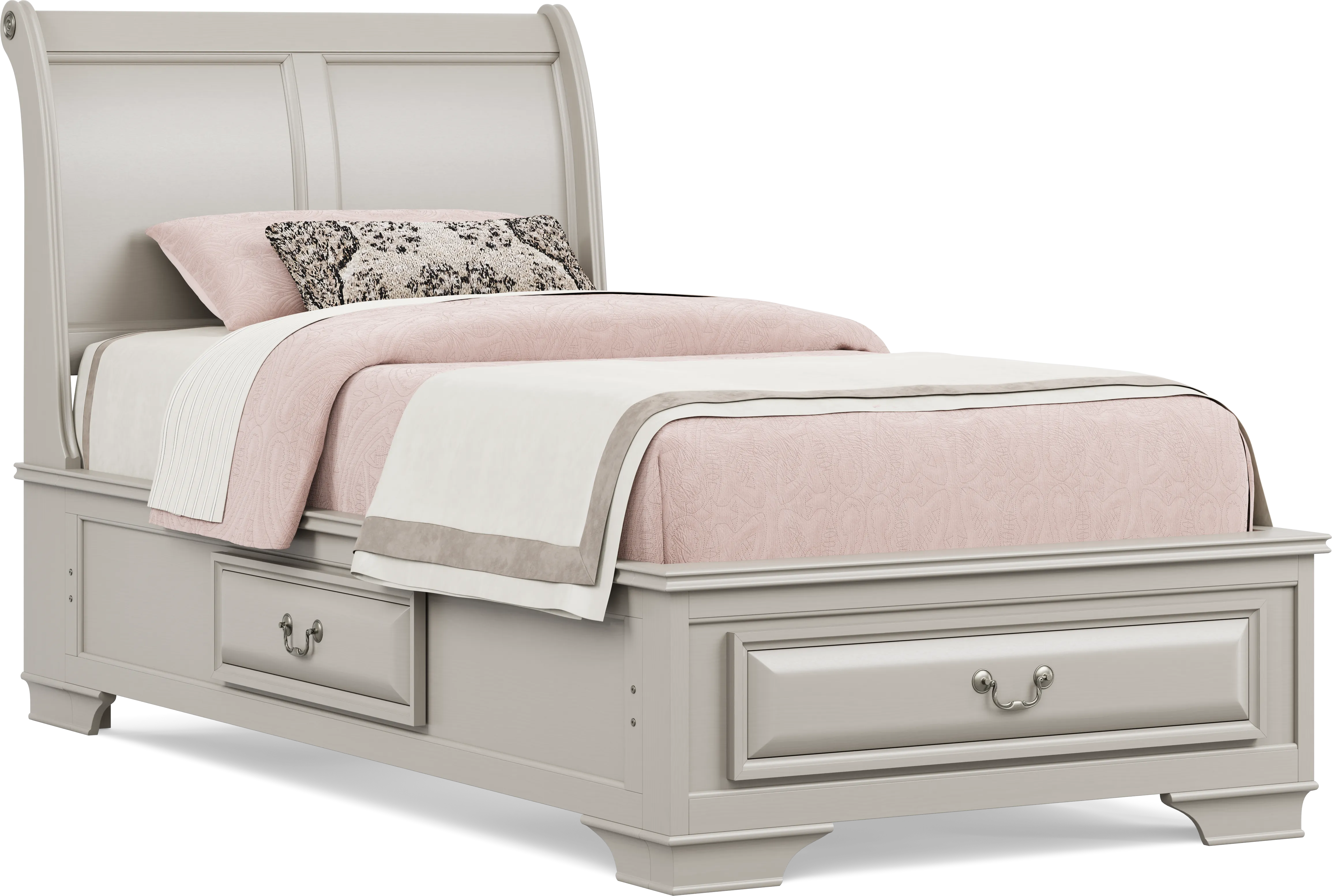 Kids Mill Valley Jr. Washed White Twin Storage Bed - Thumbnail - Image 1