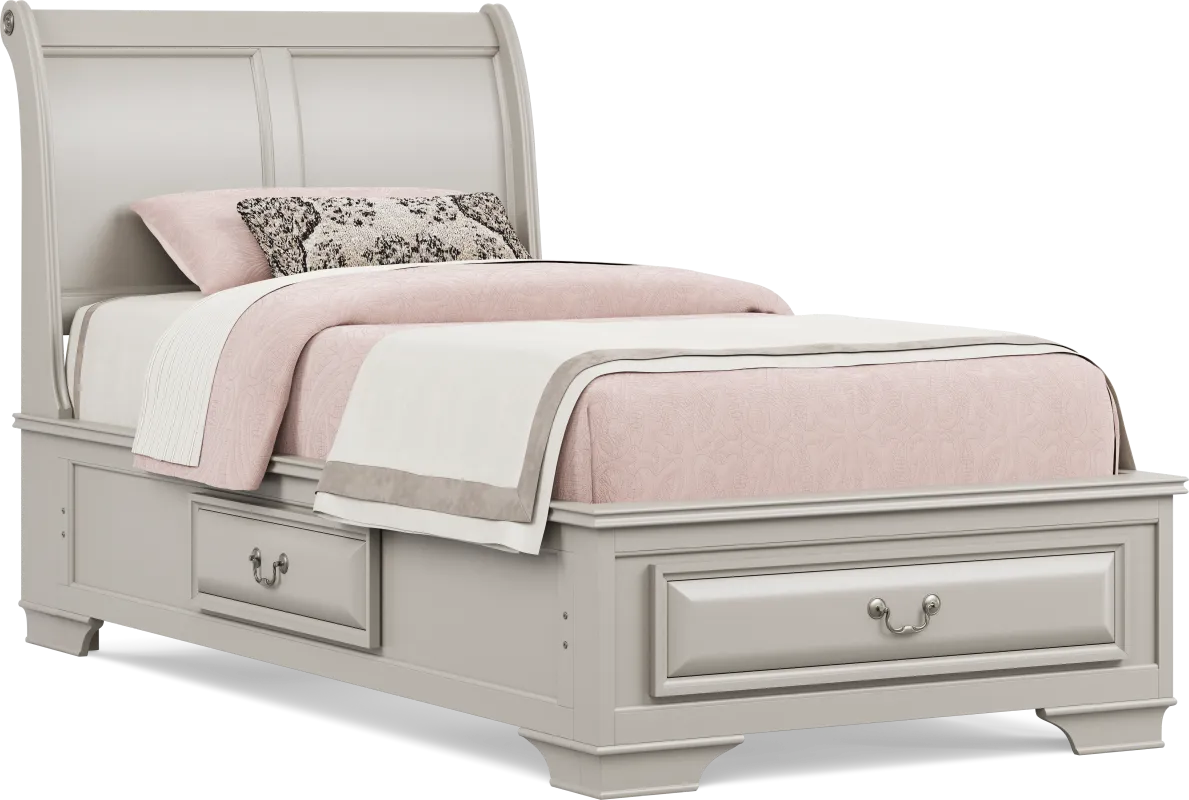 Kids Mill Valley Jr. Washed White Twin Storage Bed