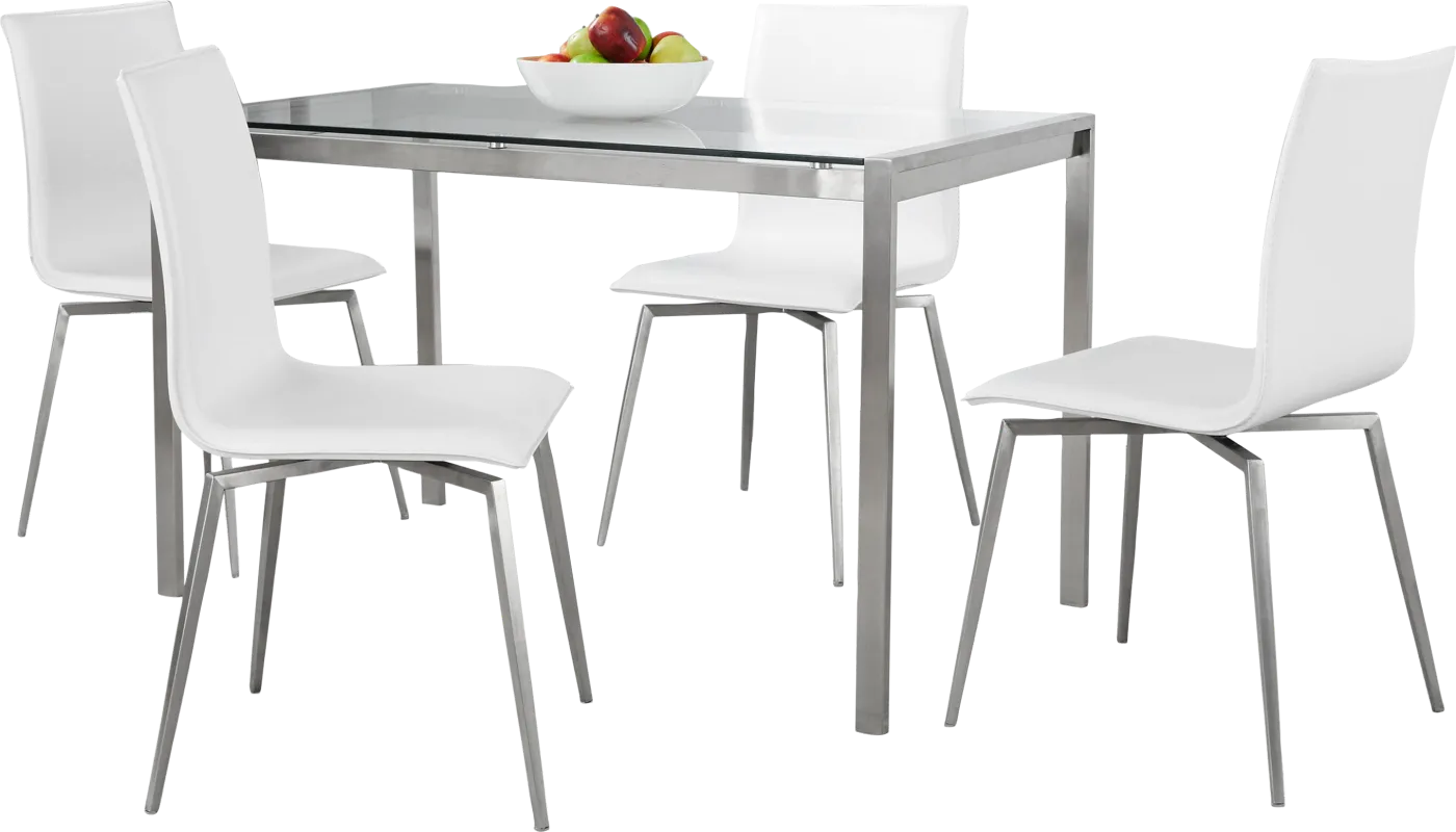 Upsall I White 5pc Dining Set