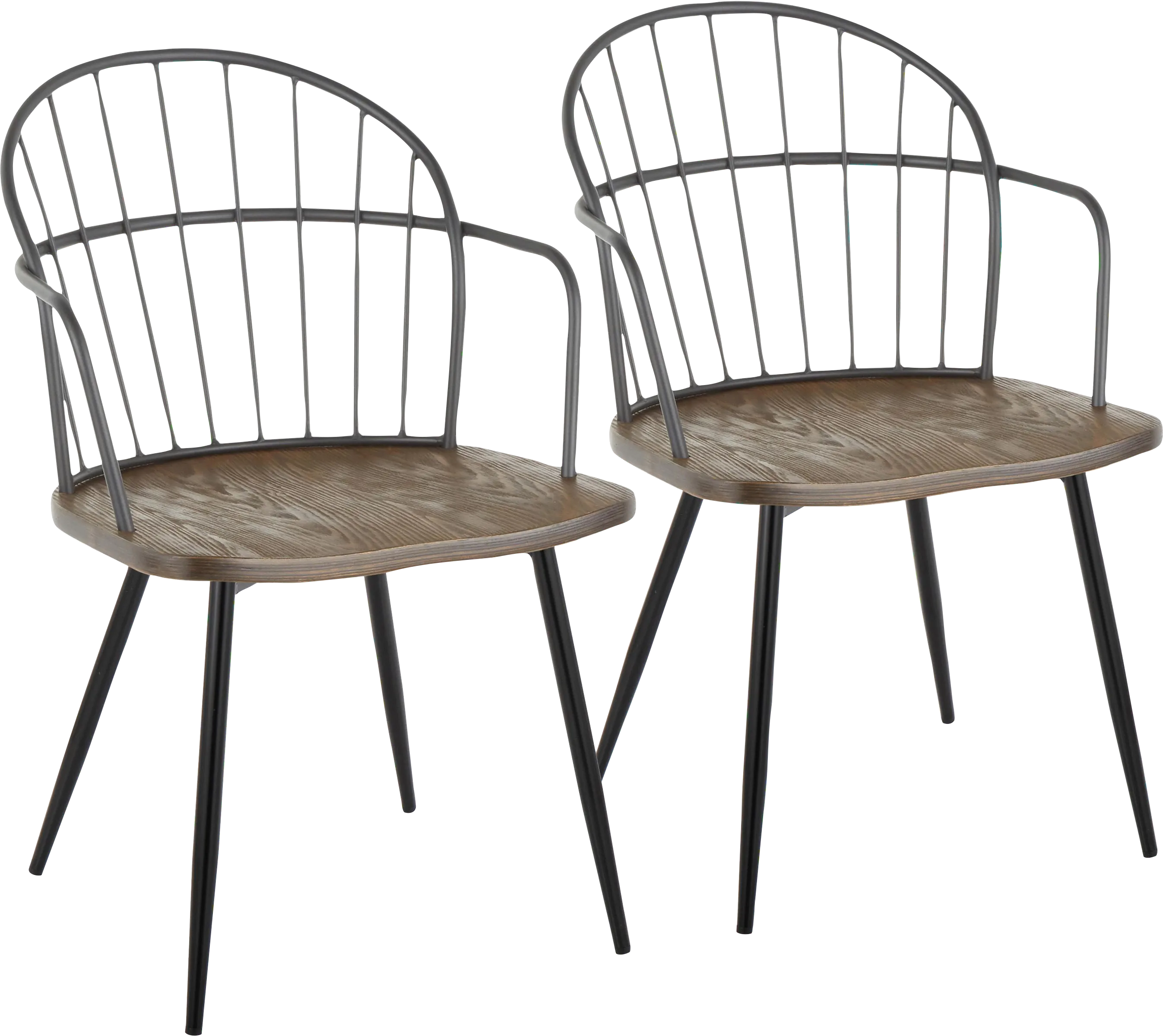 Hollyridge Walnut Arm Chair, Set of 2 - Thumbnail - Image 1