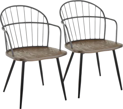 Hollyridge Walnut Arm Chair, Set of 2