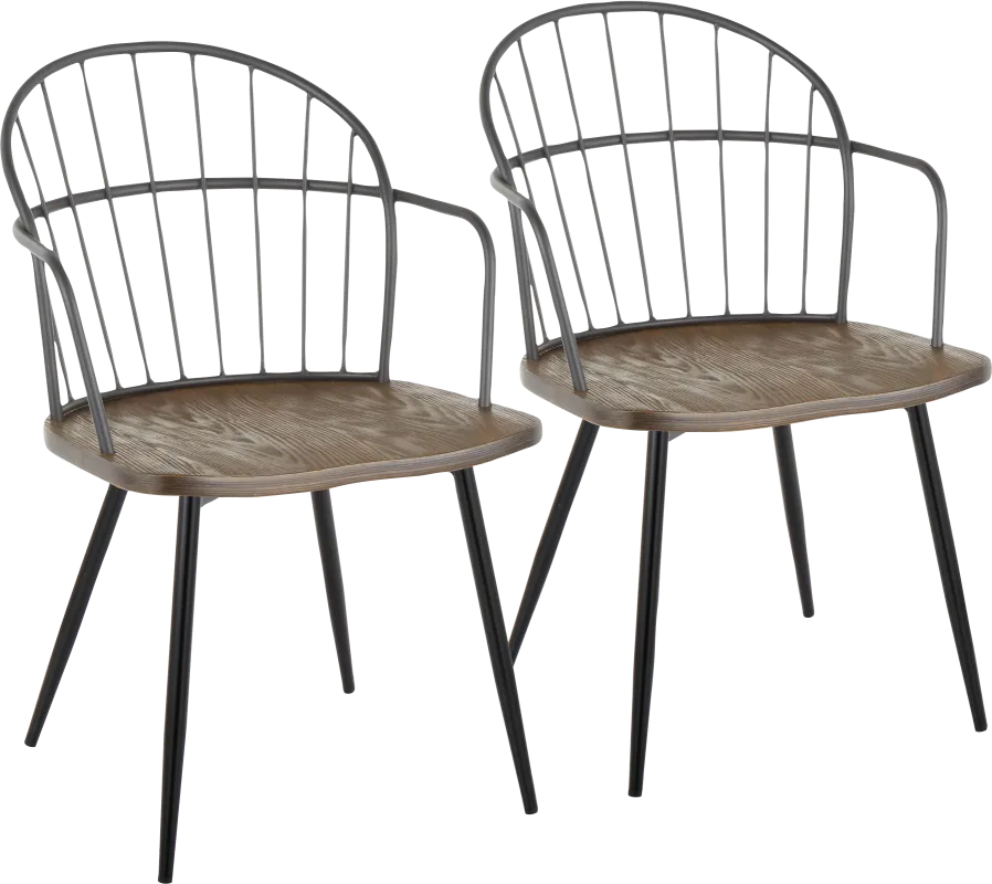Hollyridge Walnut Arm Chair, Set of 2