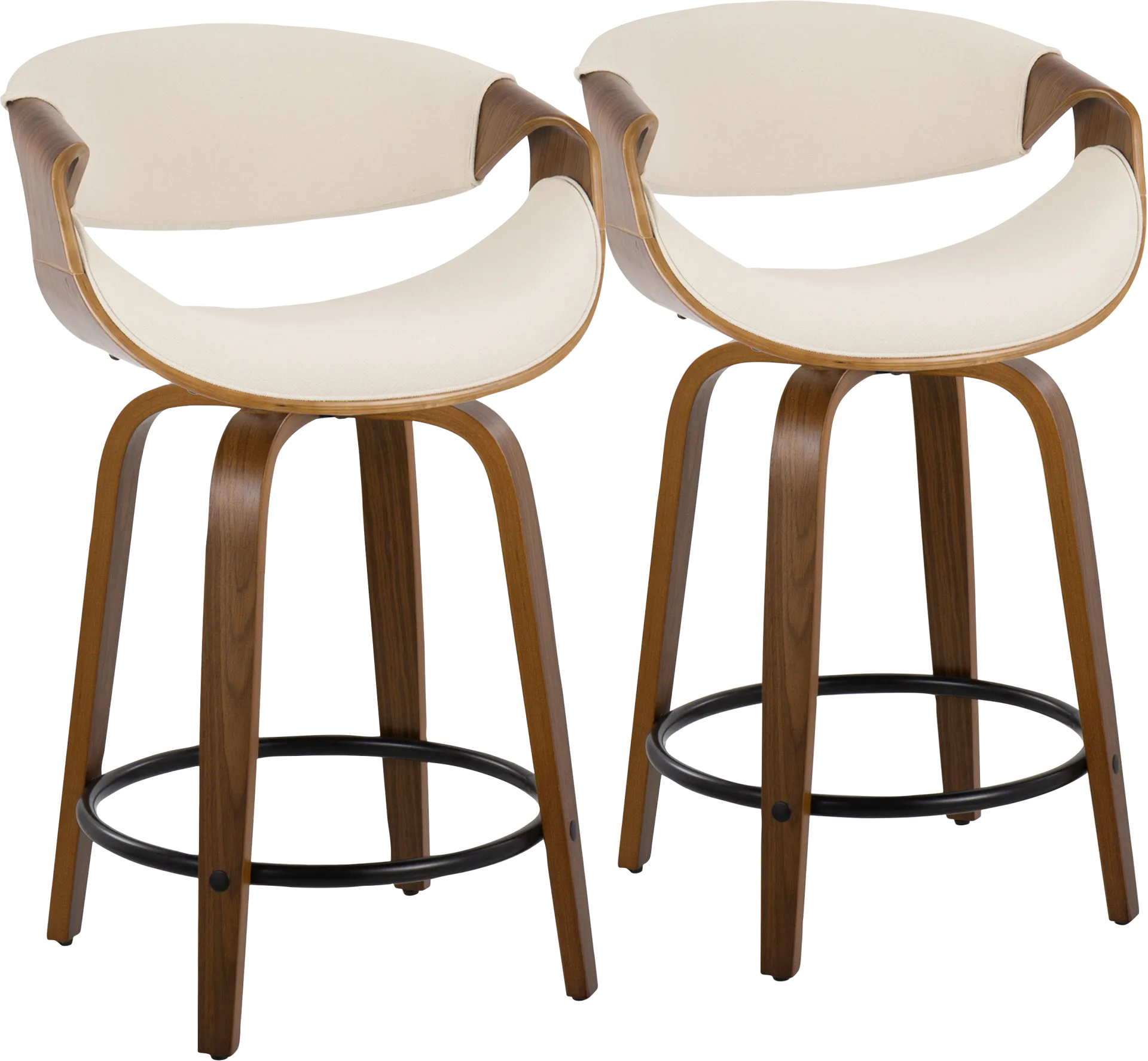 Tamaaron Cream Swivel Counter Height Stool, Set of 2 - Image 1