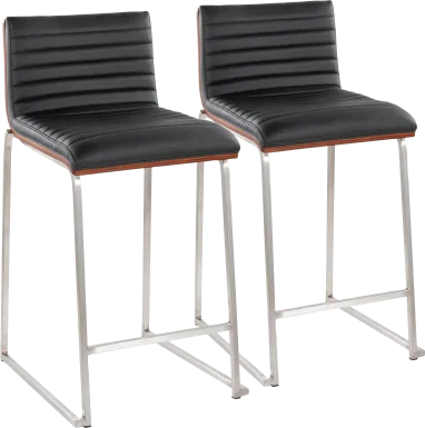Tatesbrook VI Black Counter Height Stool, Set of 2