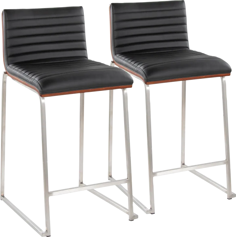 Tatesbrook VI Black Counter Height Stool, Set of 2