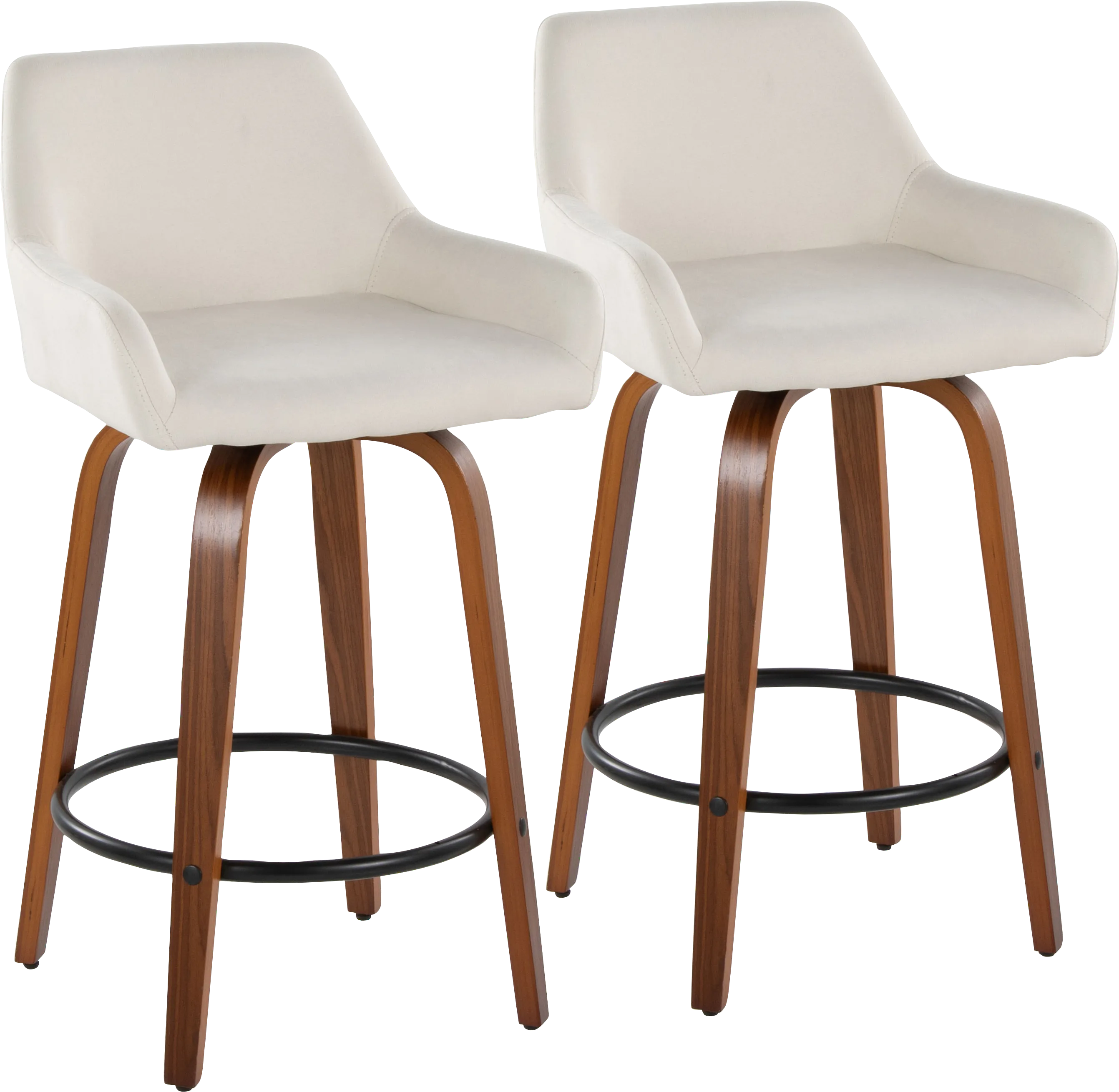 Rimcrest VI Cream Swivel Counter Height Stool, Set of 2 - Thumbnail - Image 1