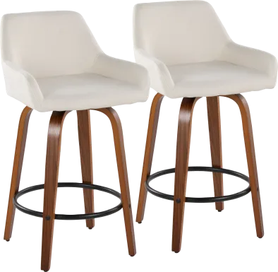 Rimcrest VI Cream Swivel Counter Height Stool, Set of 2