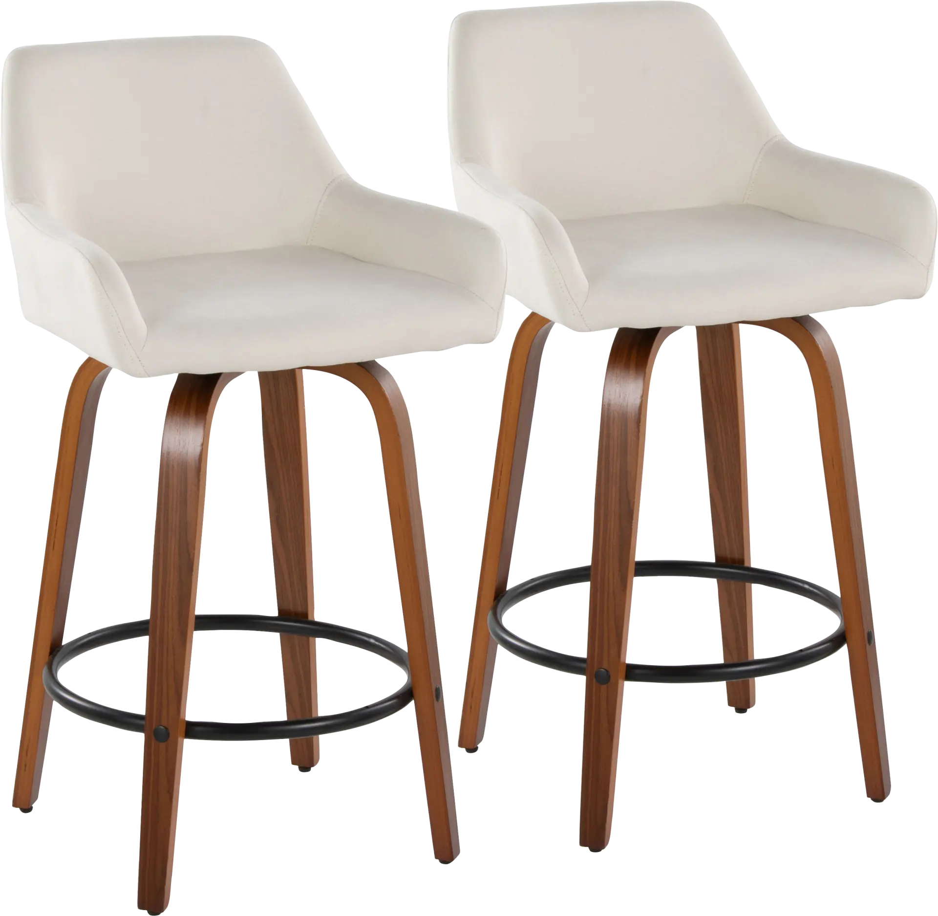 Rimcrest VI Cream Swivel Counter Height Stool, Set of 2