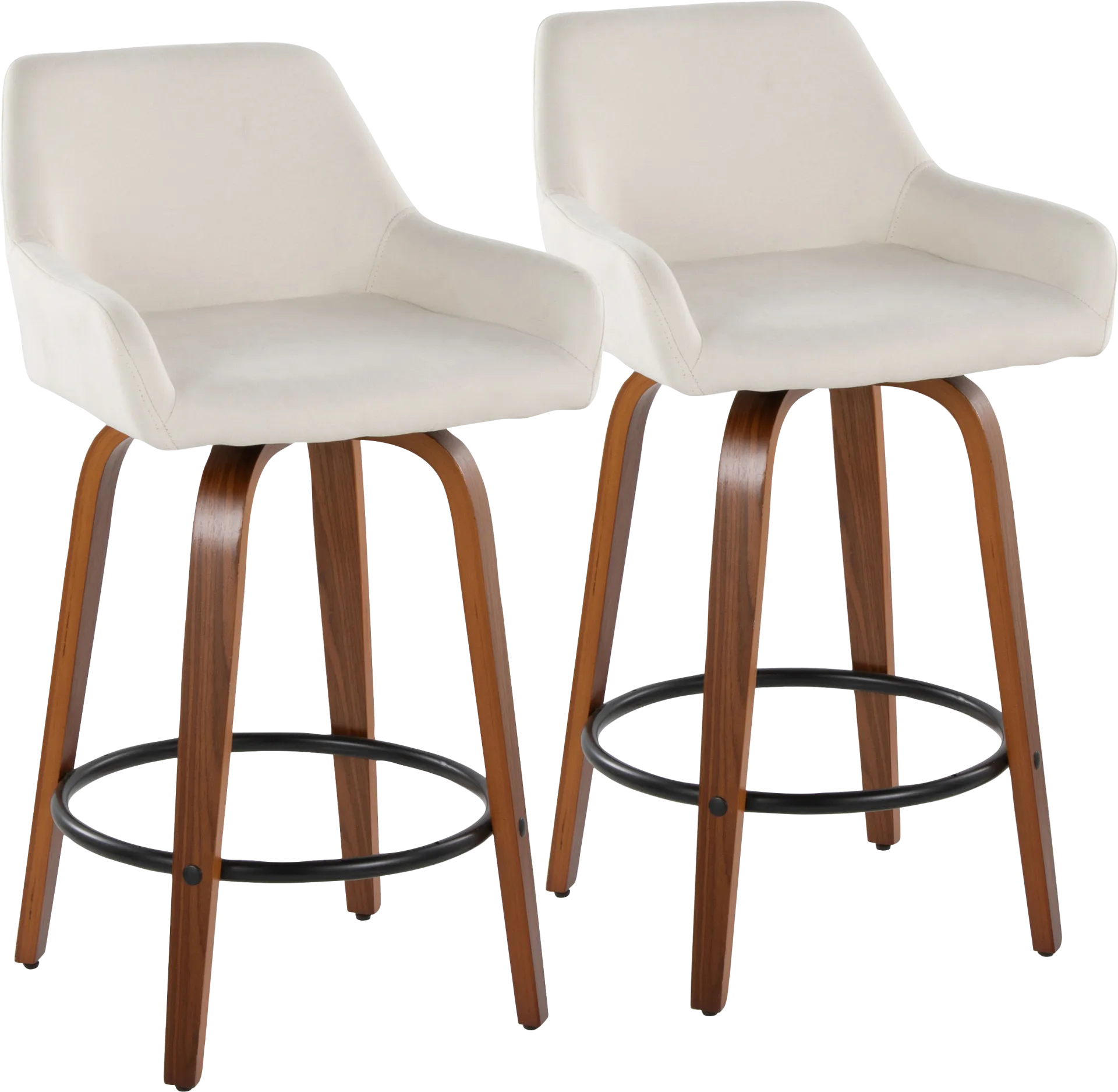 Rimcrest VI Cream Swivel Counter Height Stool, Set of 2 - Image 1