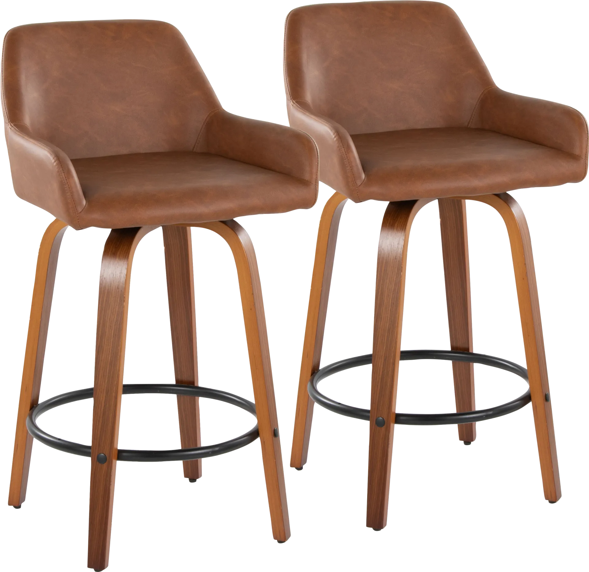 Rimcrest VI Camel Swivel Counter Height Stool, Set of 2 - Image 1