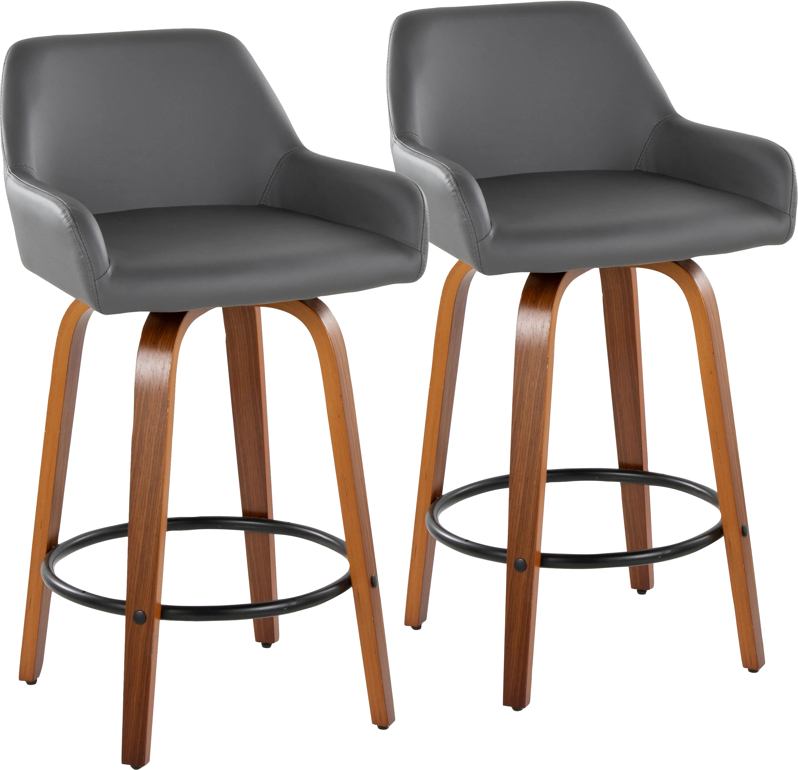 Rimcrest VI Gray Swivel Counter Height Stool, Set of 2 - Thumbnail - Image 1