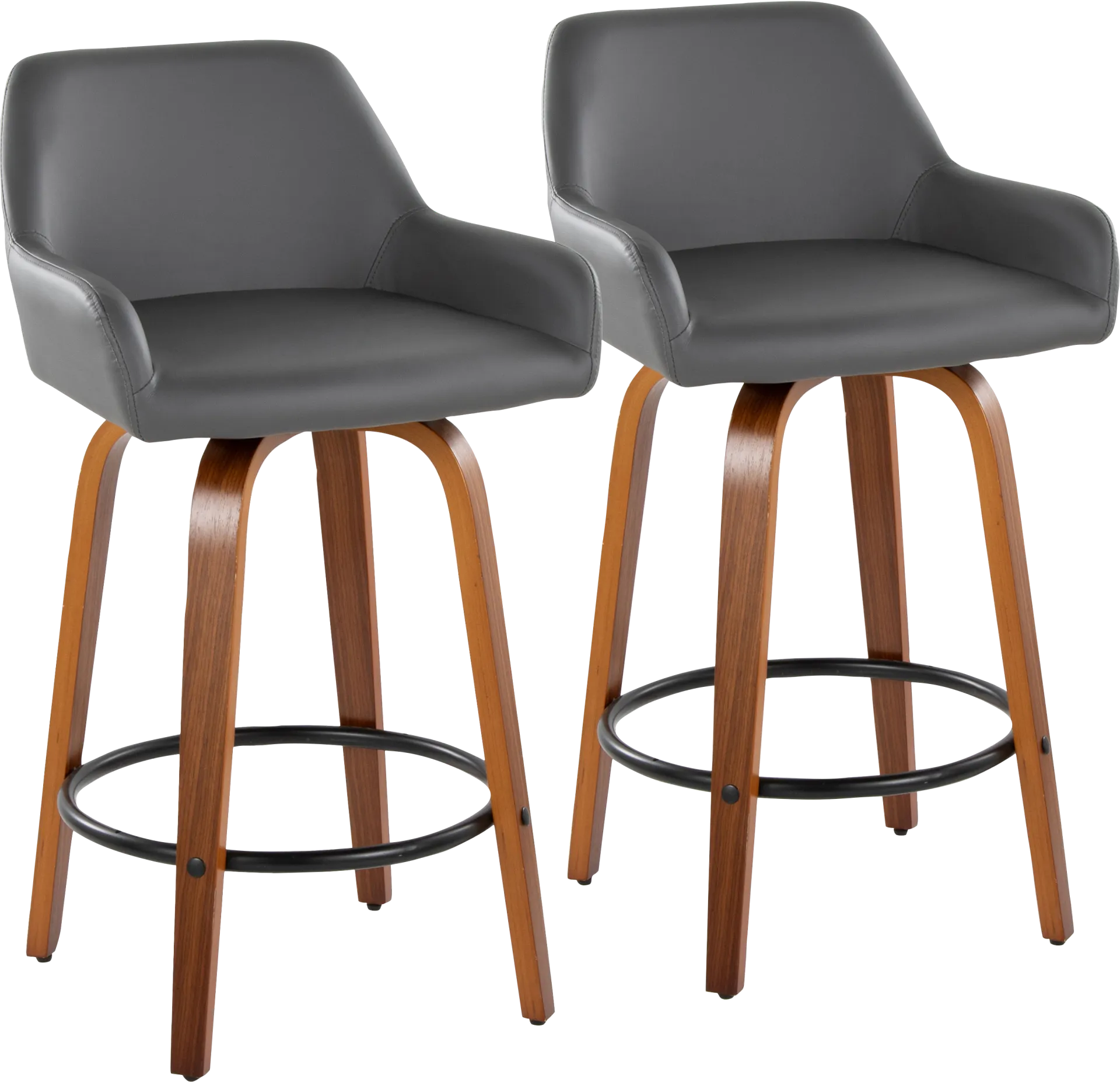 Rimcrest VI Gray Swivel Counter Height Stool, Set of 2 - Image 1