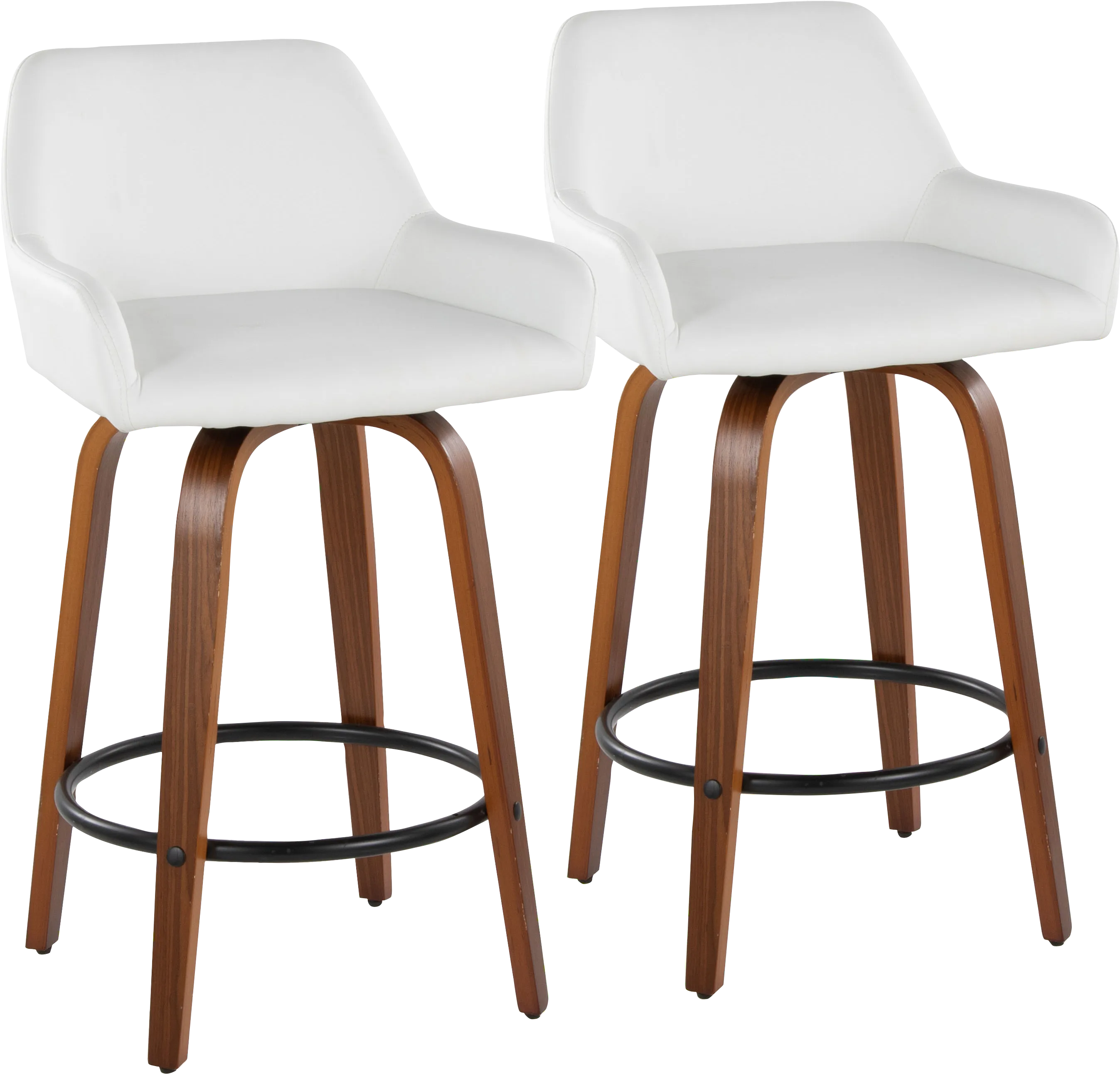 Rimcrest VI White Swivel Counter Height Stool, Set of 2 - Thumbnail - Image 1