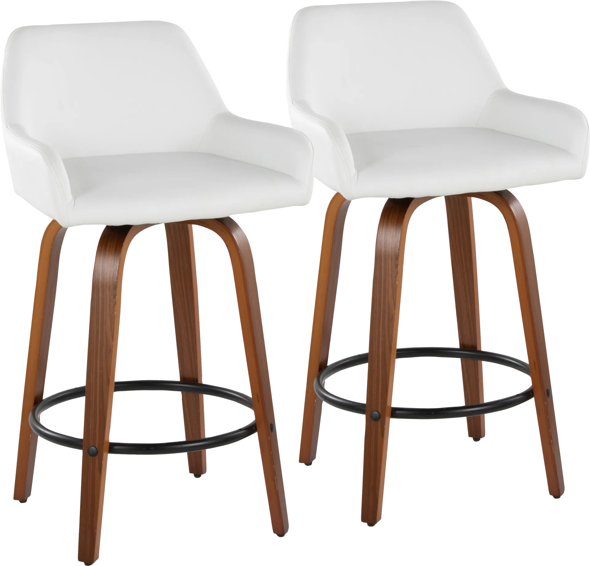 Rimcrest VI White Swivel Counter Height Stool, Set of 2 - Image 1