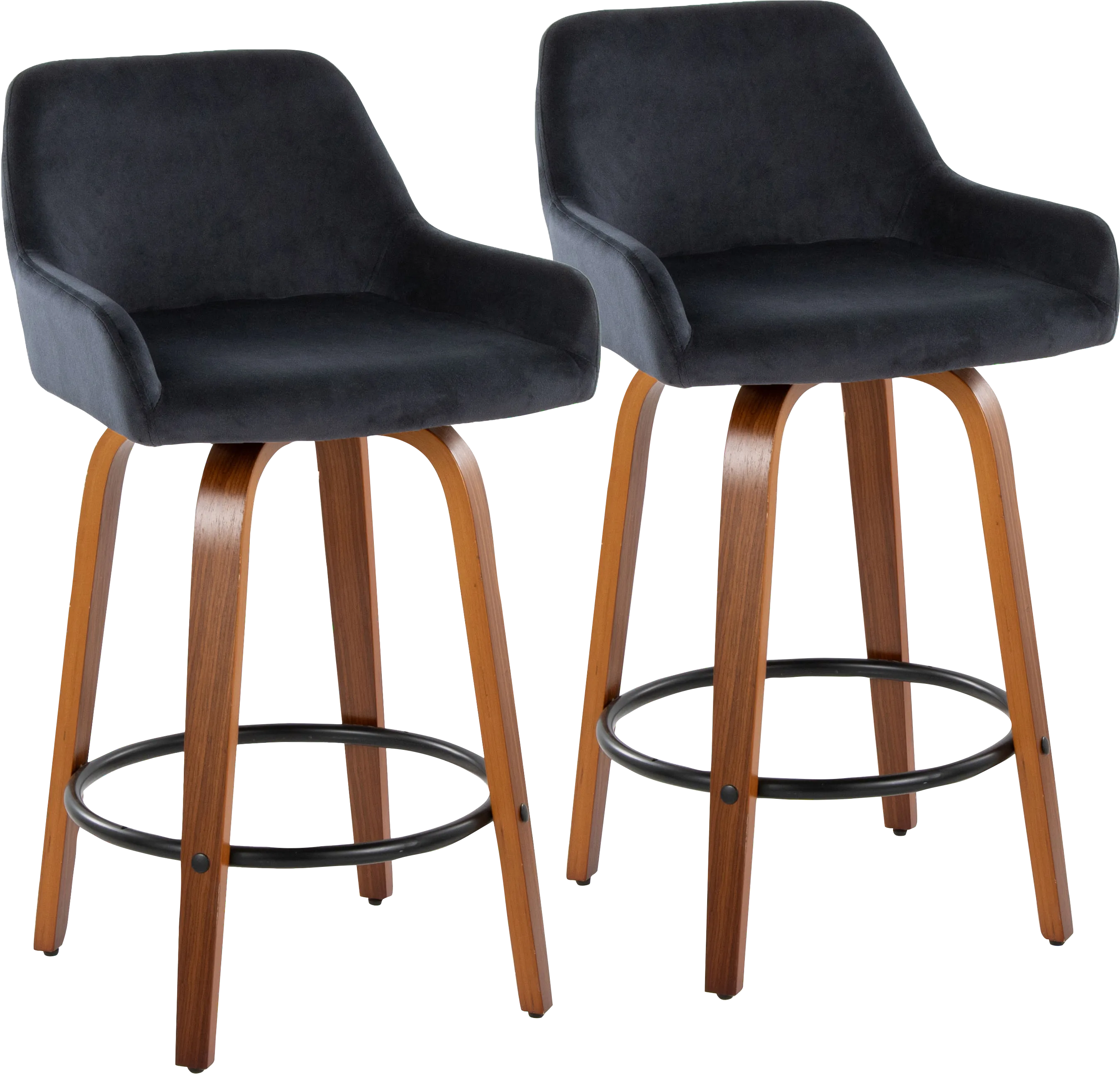 Rimcrest VI Black Swivel Counter Height Stool, Set of 2 - Thumbnail - Image 1