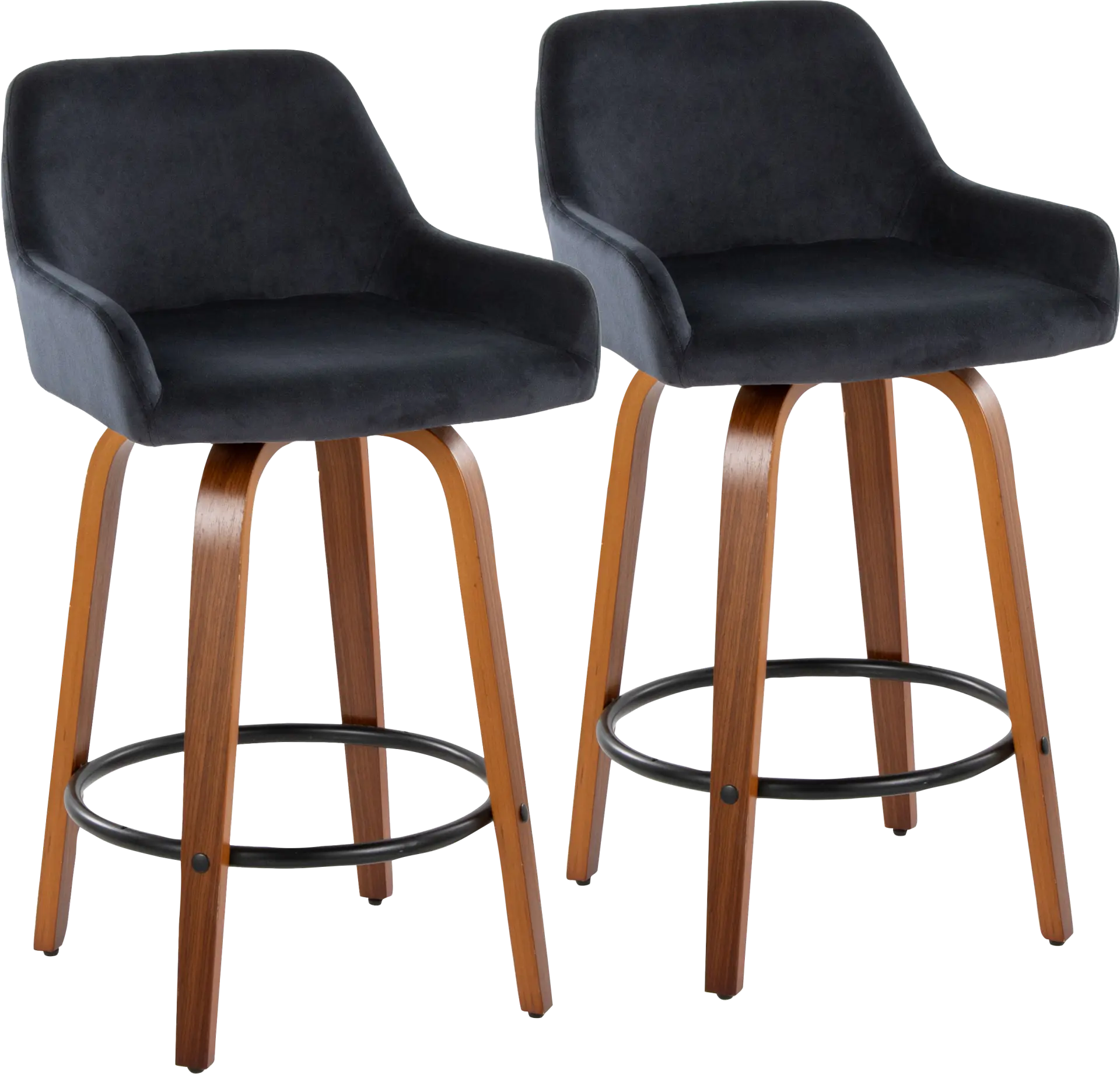 Rimcrest VI Black Swivel Counter Height Stool, Set of 2