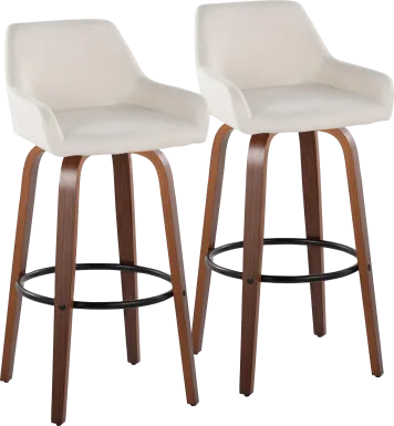 Rimcrest VI Cream Swivel Barstool, Set of 2