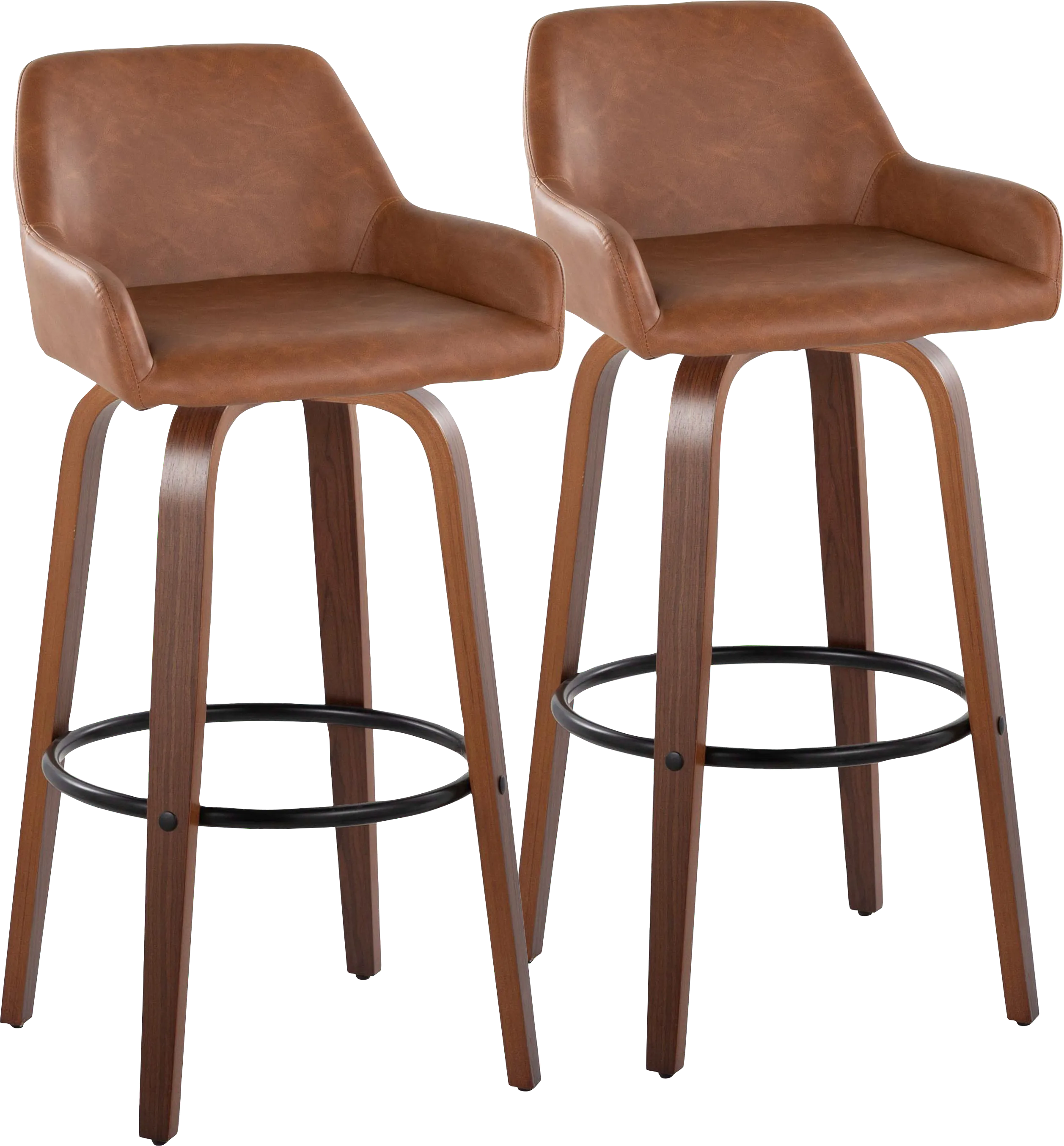 Rimcrest VI Camel Swivel Barstool, Set of 2 - Thumbnail - Image 1