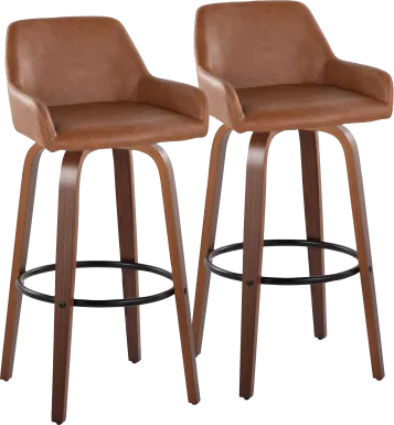Rimcrest VI Camel Swivel Barstool, Set of 2