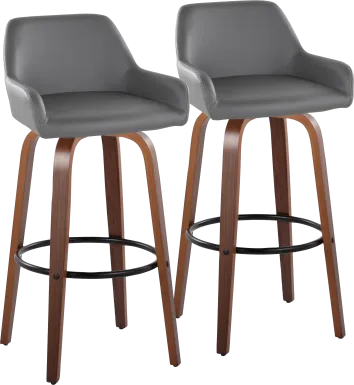 Rimcrest VI Gray Swivel Barstool, Set of 2