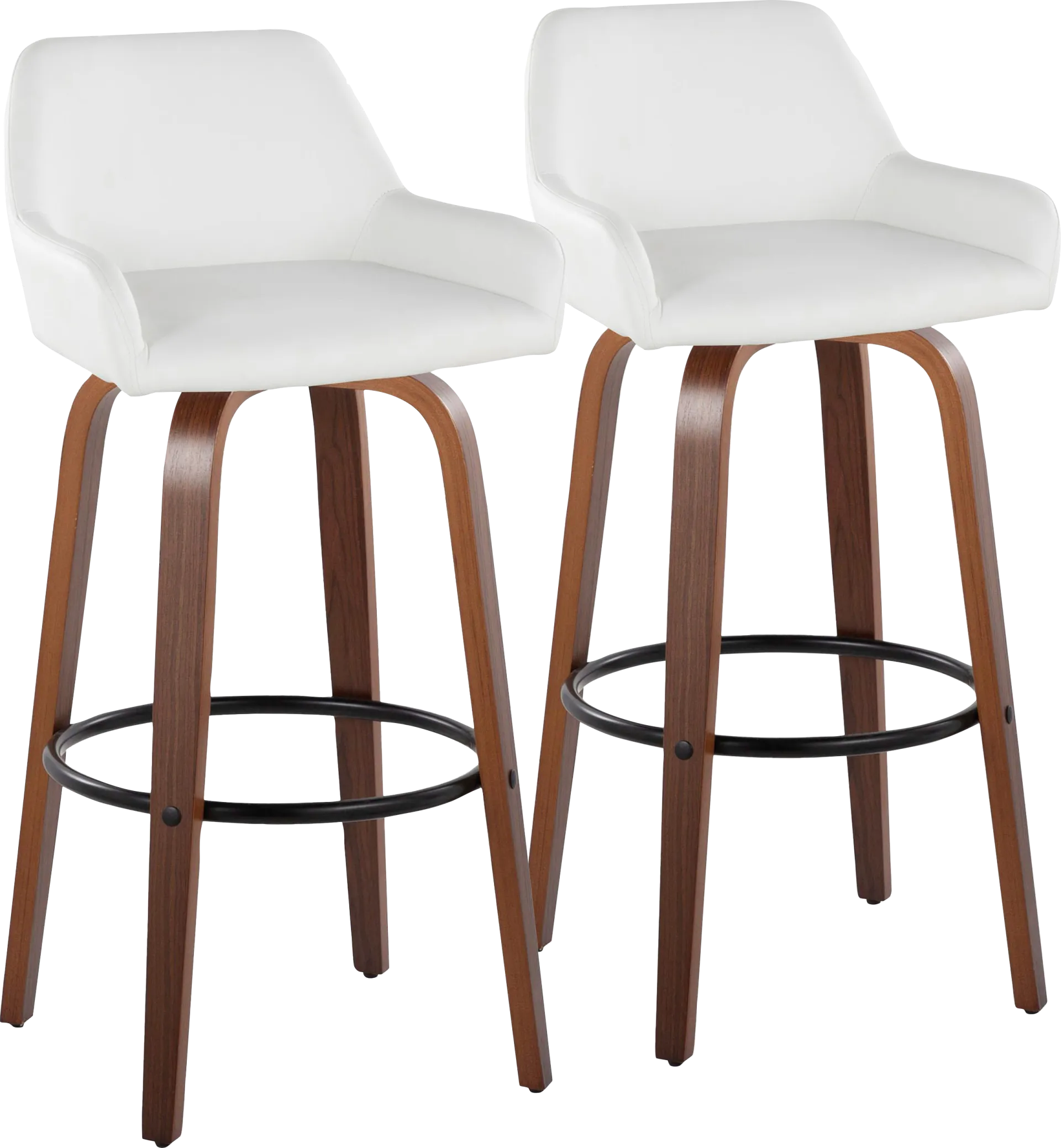 Rimcrest VI White Swivel Barstool, Set of 2 - Image 1