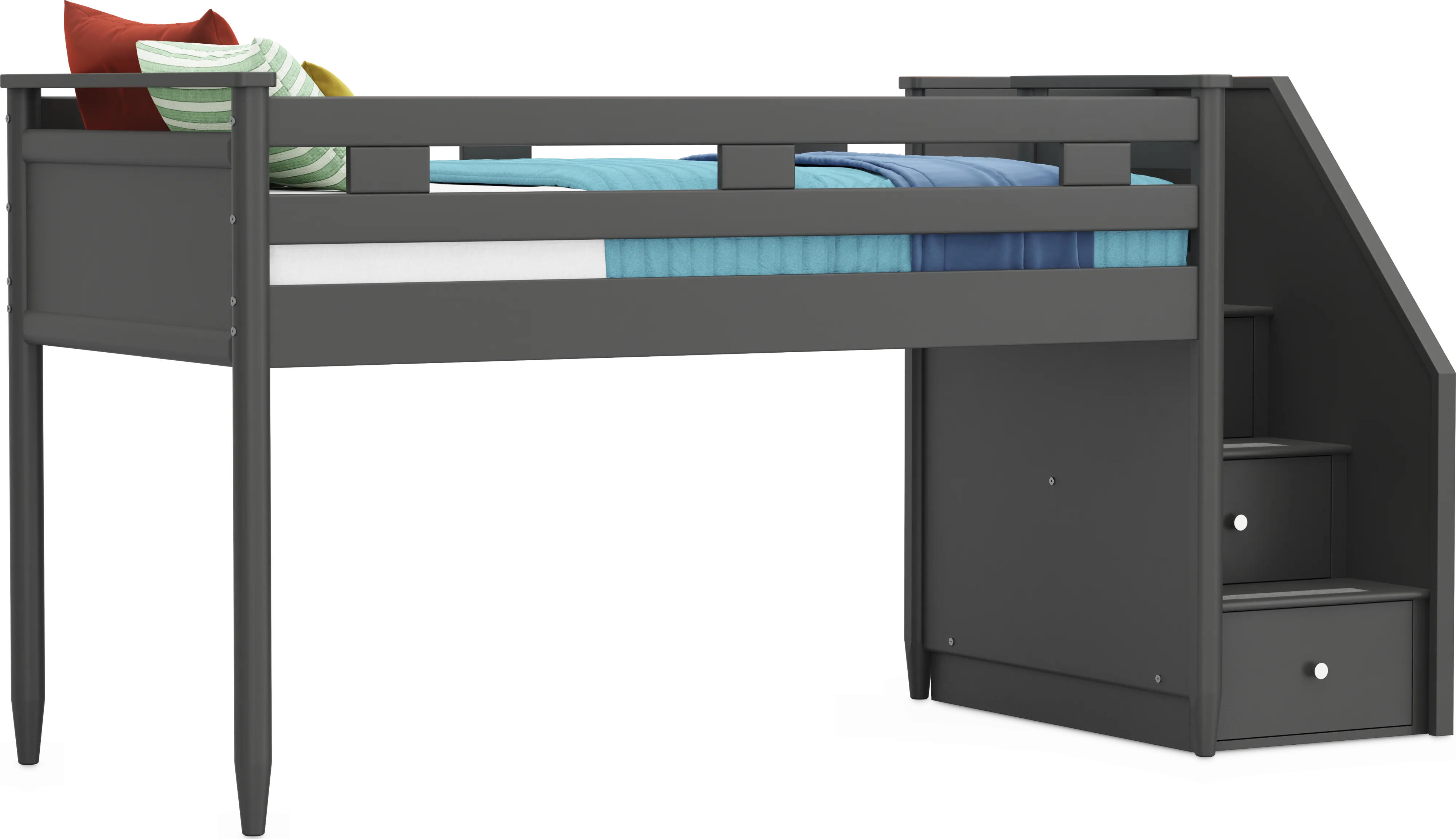 Kids Modern Colors Iron Ore Twin Step Loft - Thumbnail - Image 1