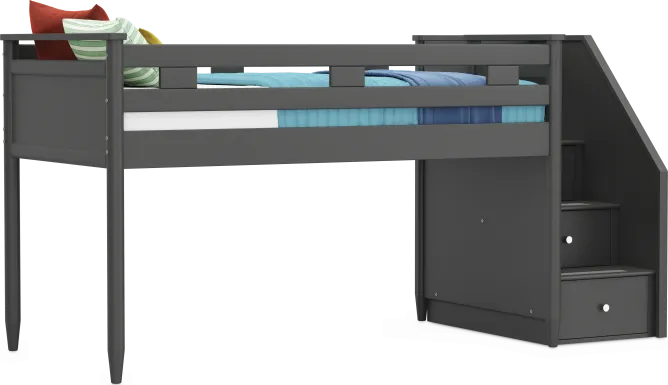 Kids Modern Colors Iron Ore Twin Step Loft
