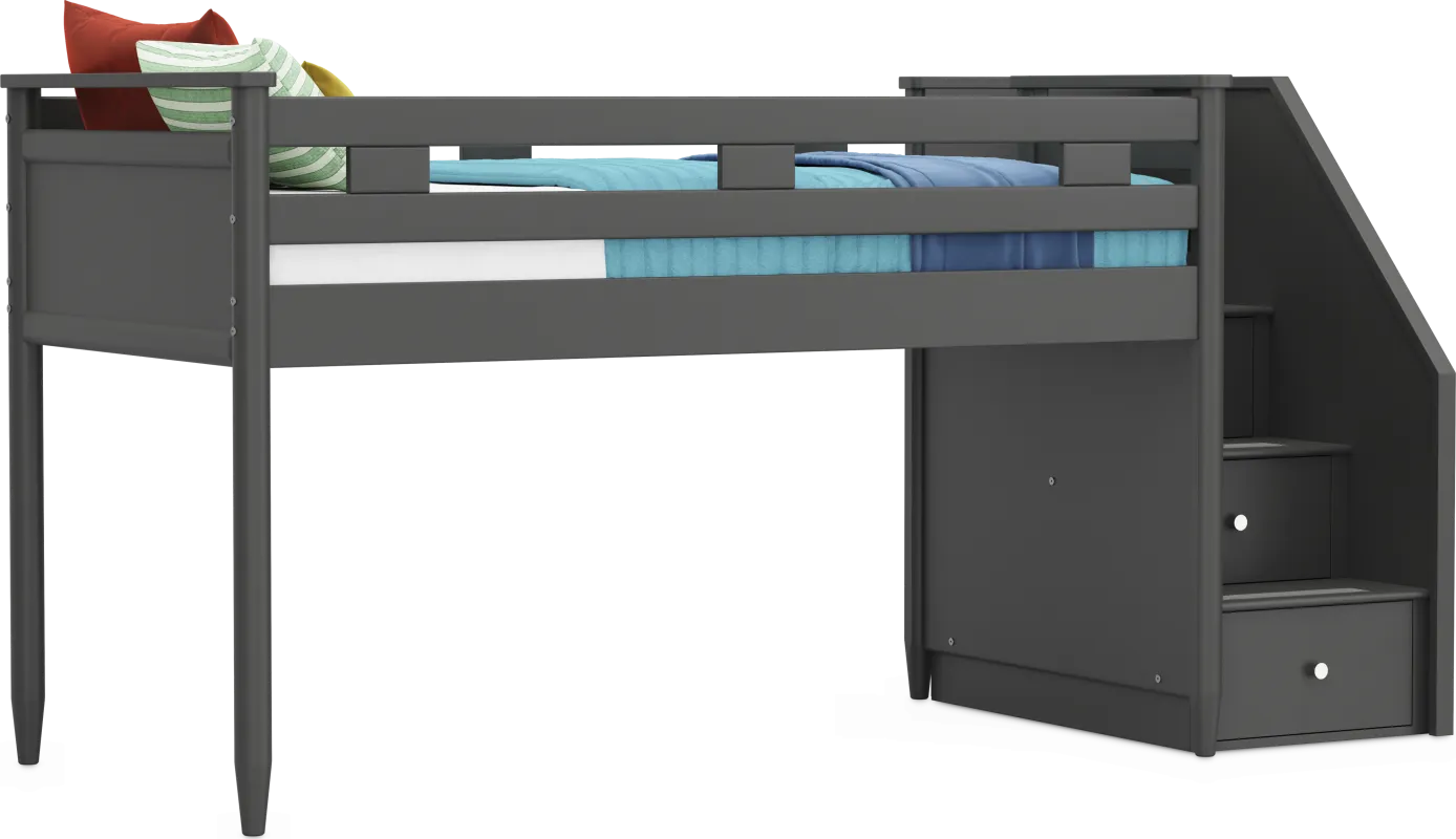 Kids Modern Colors Iron Ore Twin Step Loft