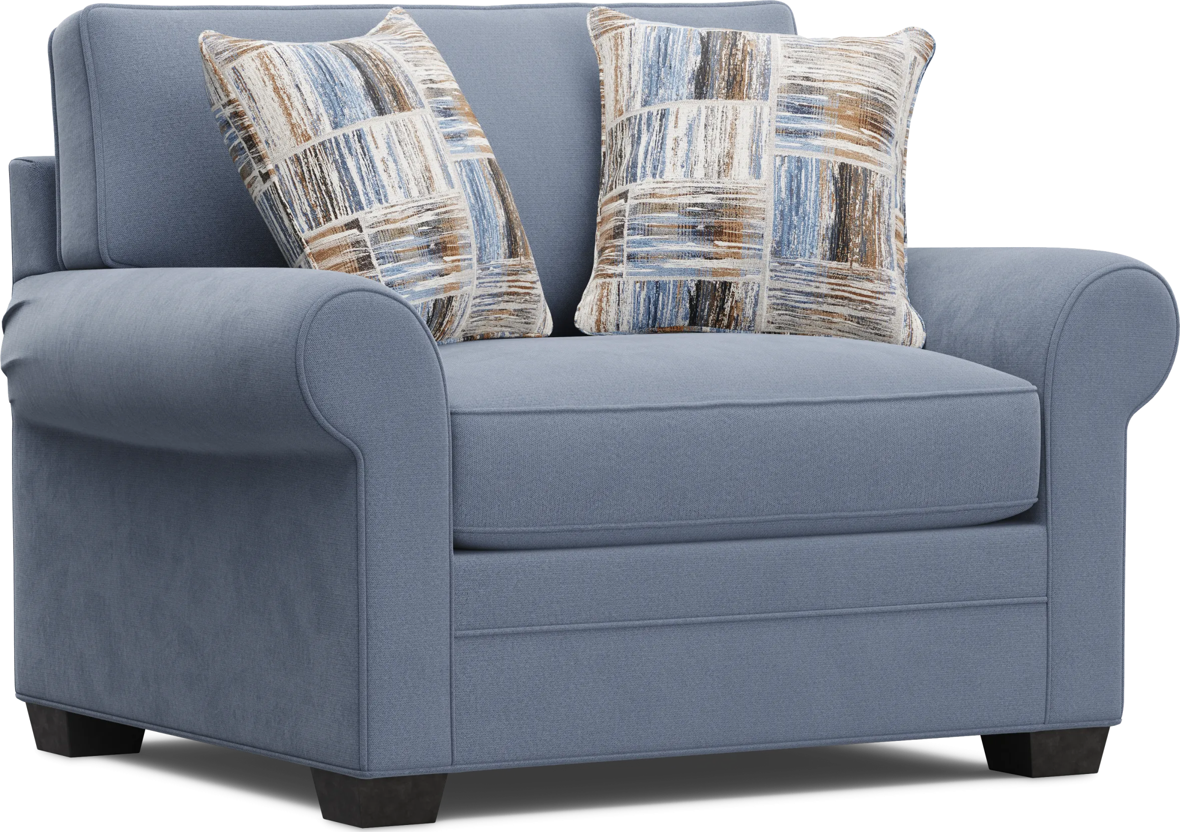 Bellingham Blue Microfiber Sleeper Chair - Thumbnail - Image 1