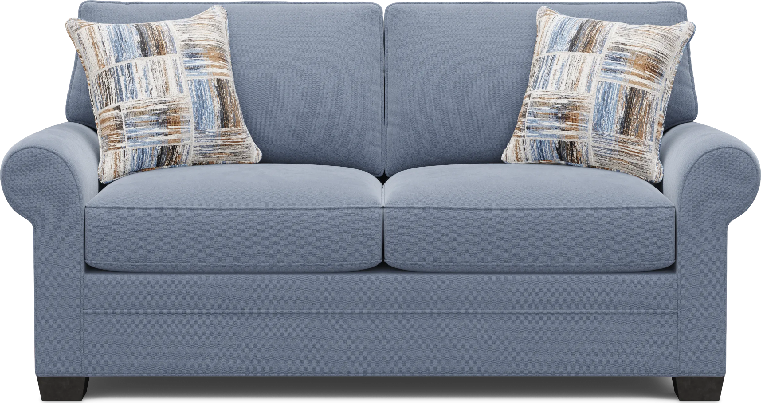 Bellingham Blue Microfiber Gel Foam Sleeper Loveseat - Thumbnail - Image 1