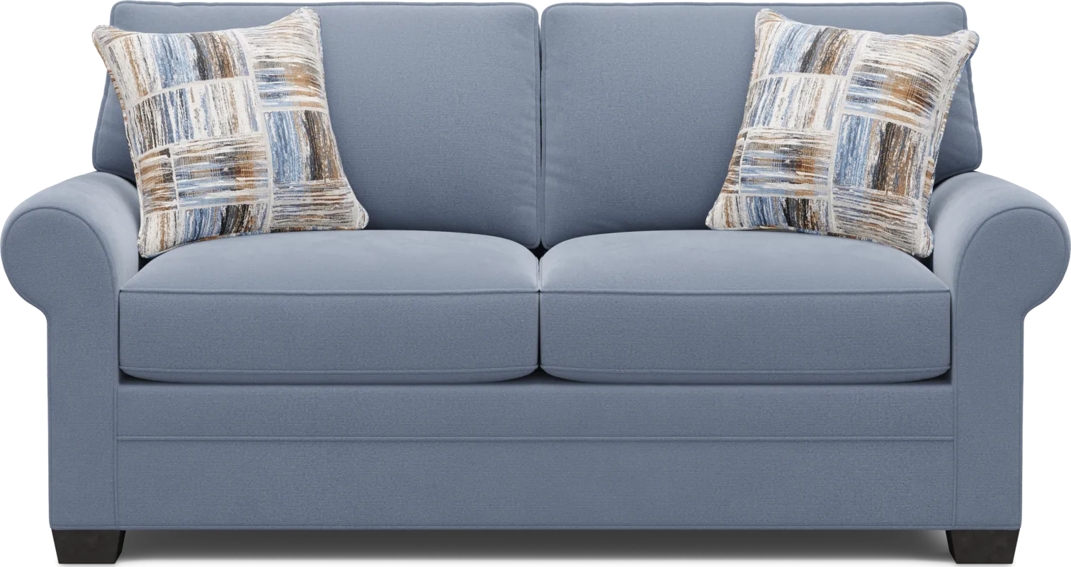 Bellingham Blue Microfiber Loveseat
