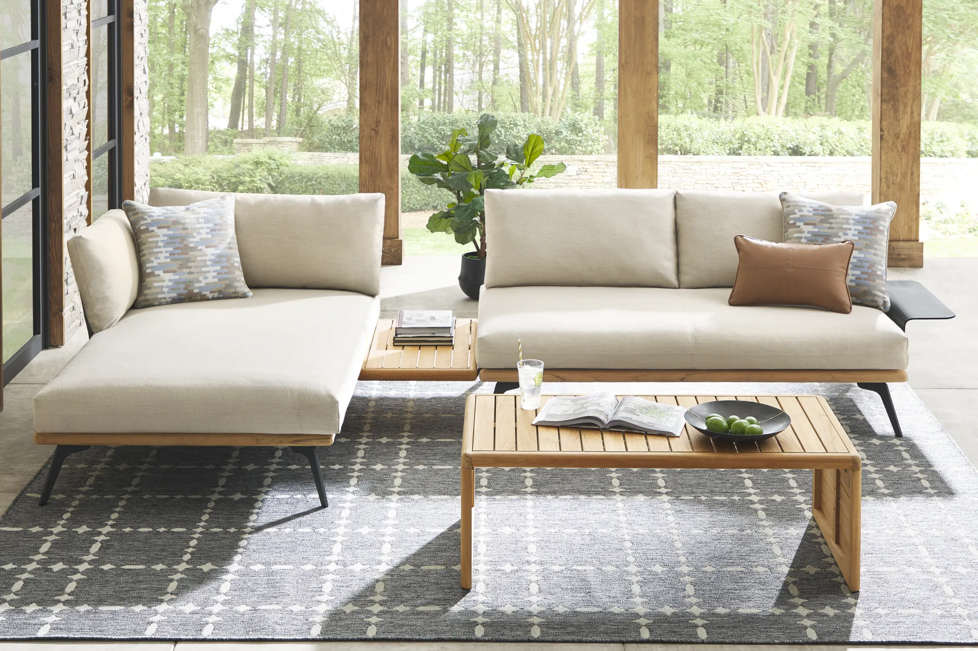 Larkin Natural 3 Pc Outdoor Sectional - Image 2