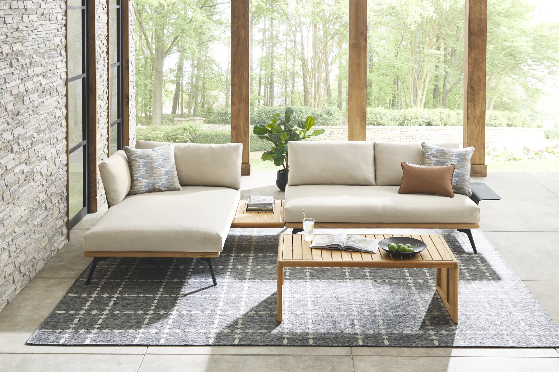 Larkin Natural 3 Pc Outdoor Sectional - Image 2