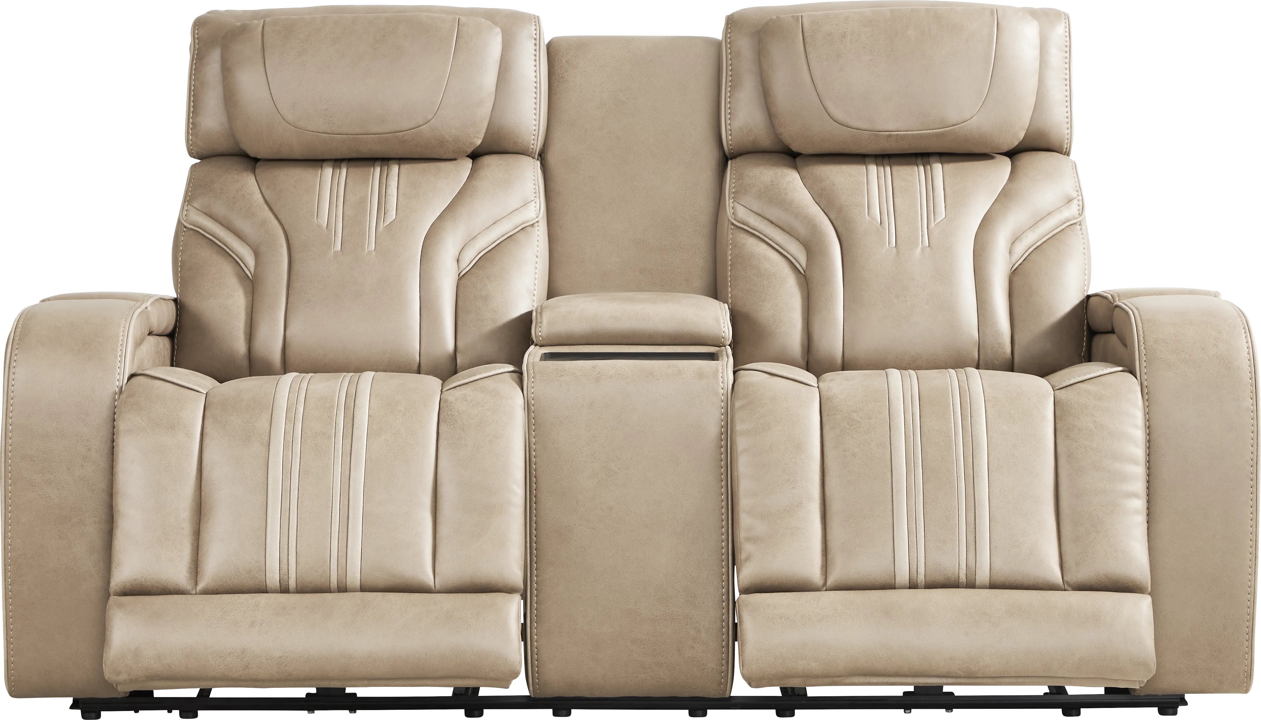 Southlake Sand Triple Power Reclining Console Loveseat with Audio - Thumbnail - Image 1