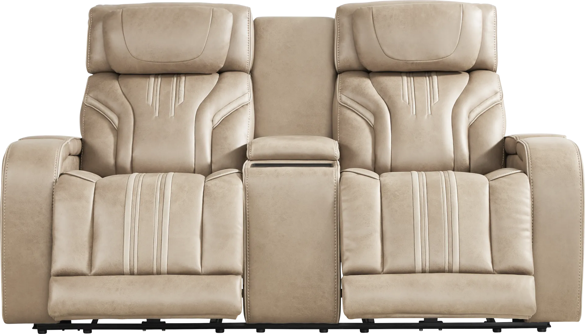 Southlake Sand Triple Power Reclining Console Loveseat with Audio - Image 2