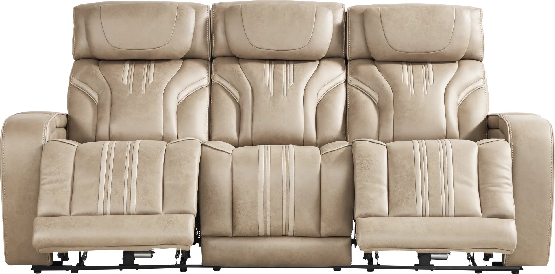 Southlake Sand Triple Power Reclining Sofa with Audio - Image 2