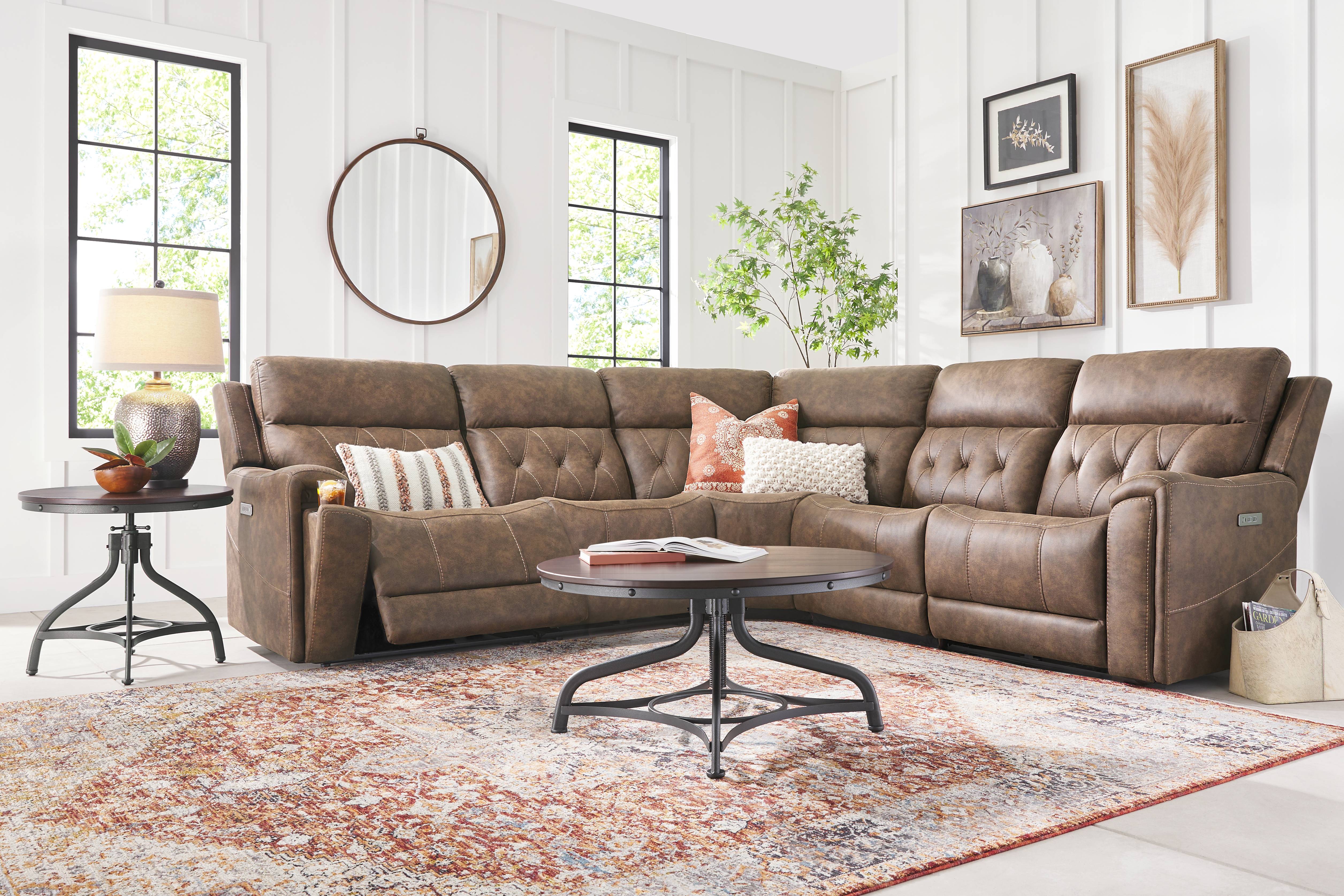 Hardwick Brown 8 Pc Sectional Living Room - Thumbnail - Image 1