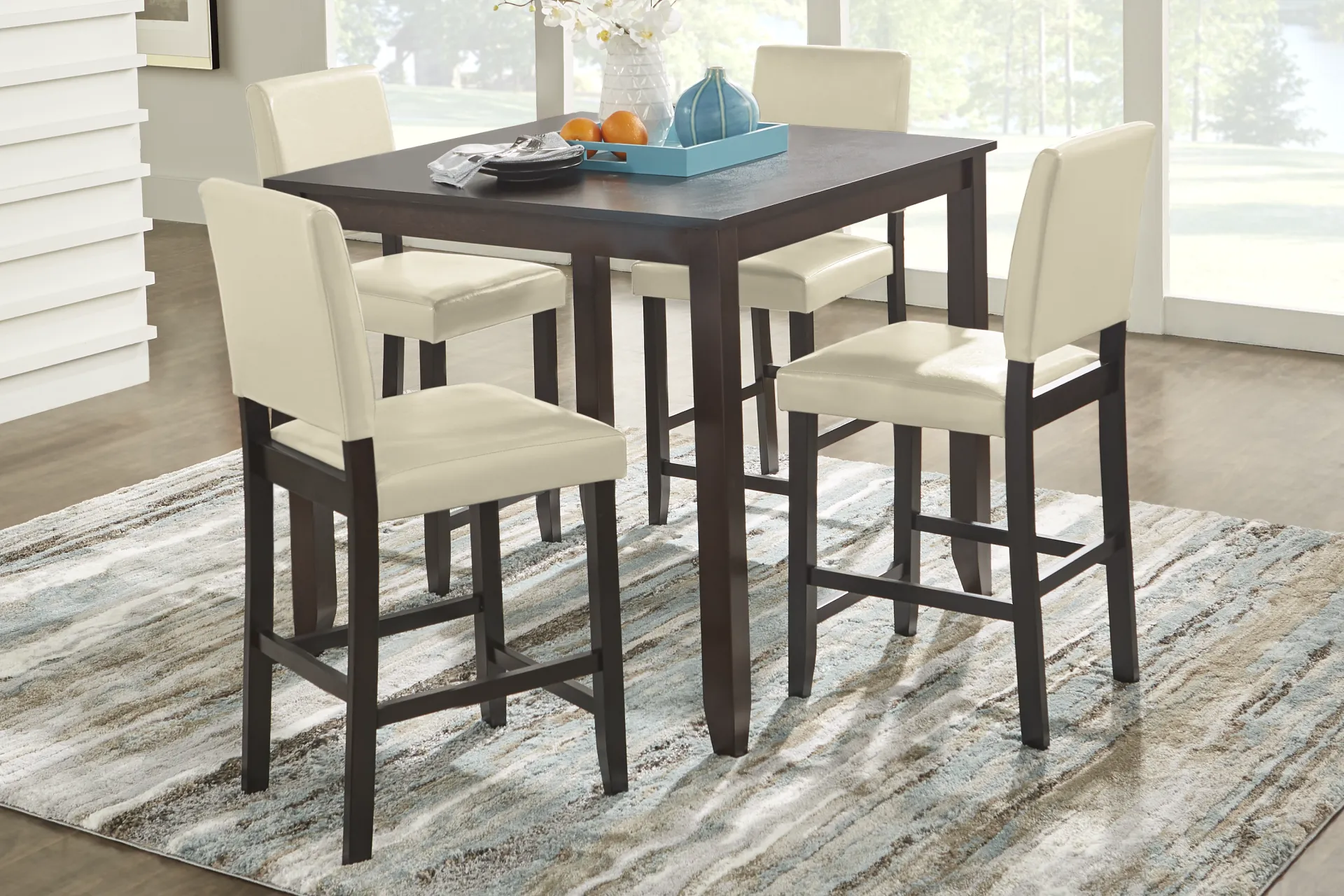 Sunset View Brown Cherry Finish Square Counter Height Table - Image 1