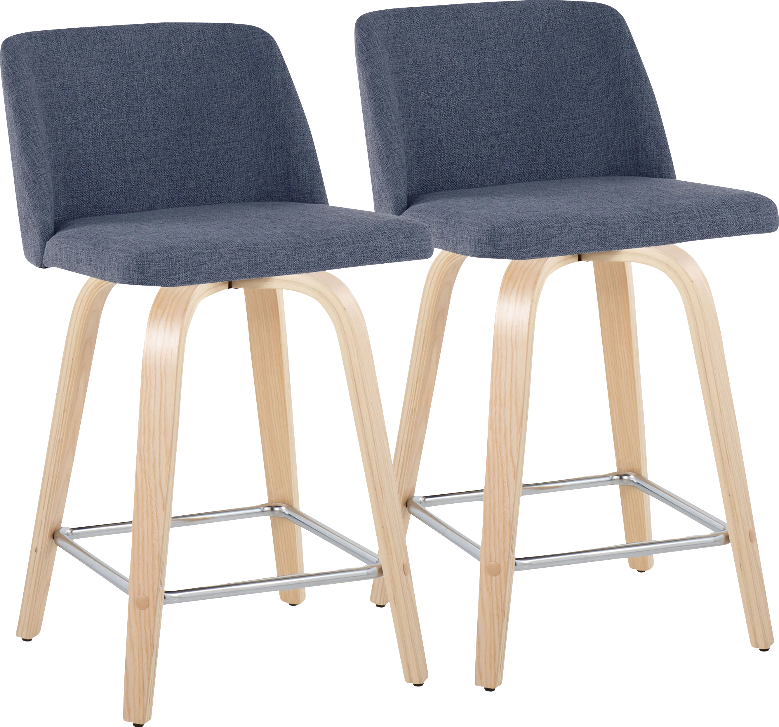 Wymering I Blue Swivel Counter Height Stool, Set of 2 - Thumbnail - Image 1