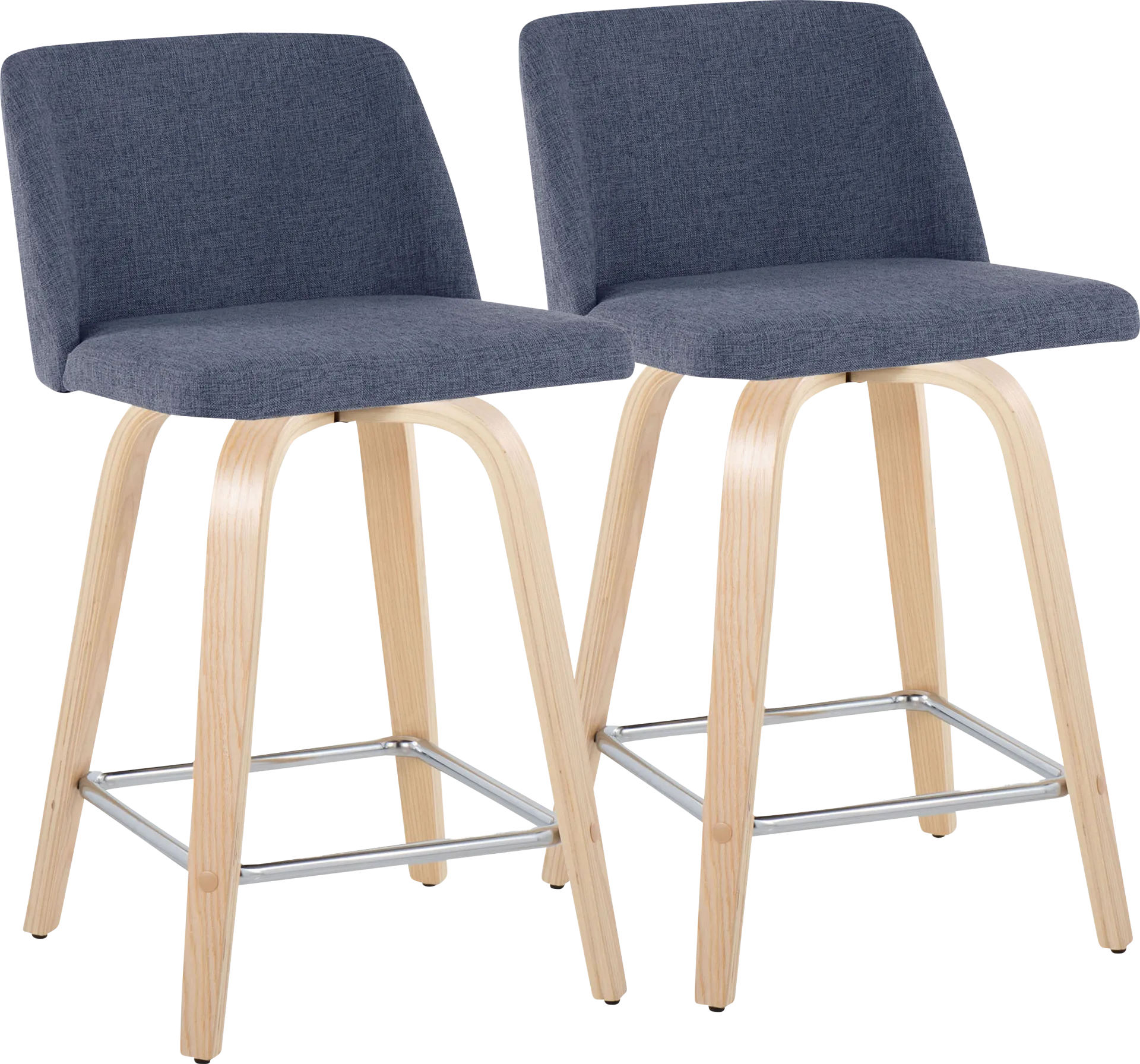 Wymering I Blue Swivel Counter Height Stool, Set of 2 - Image 1