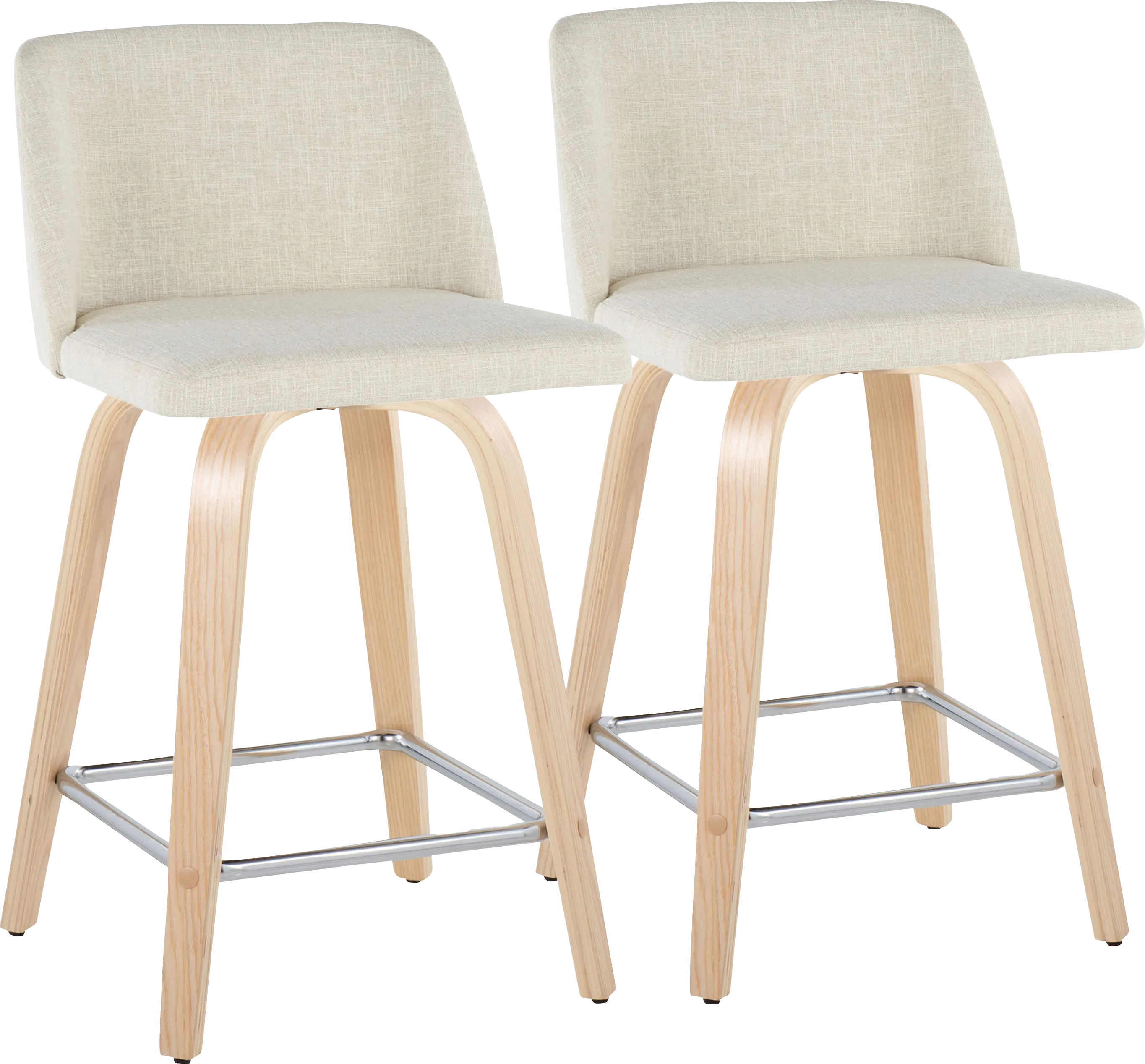Wymering I Cream Swivel Counter Height Stool, Set of 2 - Thumbnail - Image 1