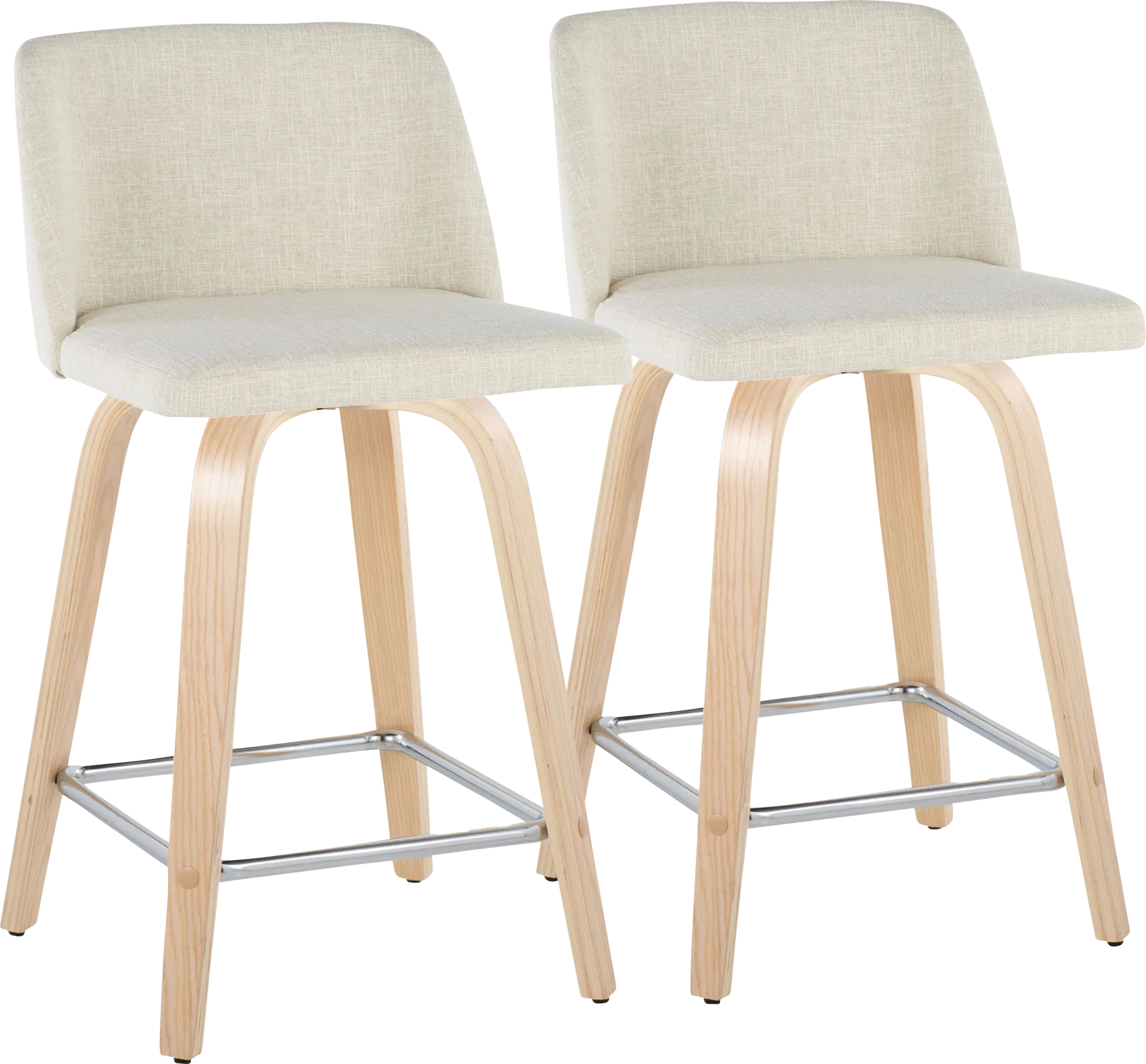 Wymering I Cream Swivel Counter Height Stool, Set of 2 - Image 1