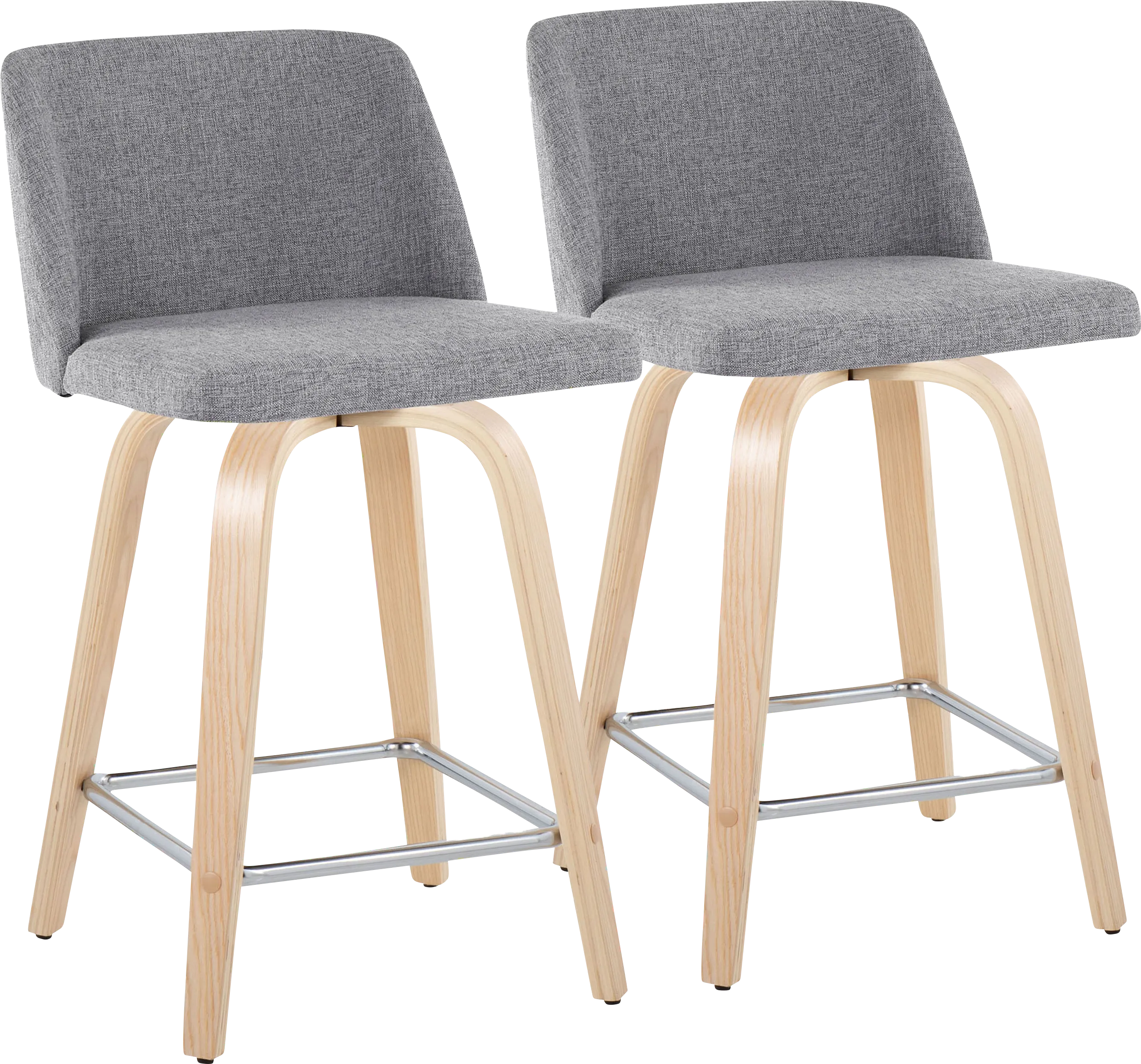 Wymering I Gray Swivel Counter Height Stool, Set of 2 - Thumbnail - Image 1