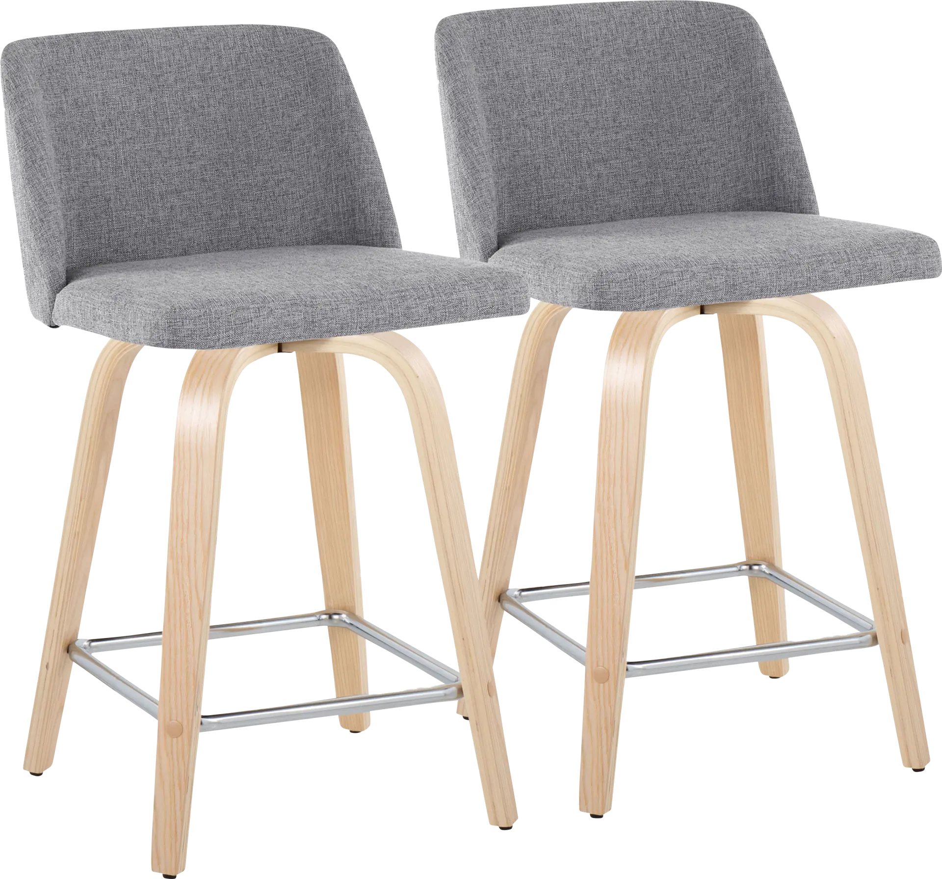 Wymering I Gray Swivel Counter Height Stool, Set of 2