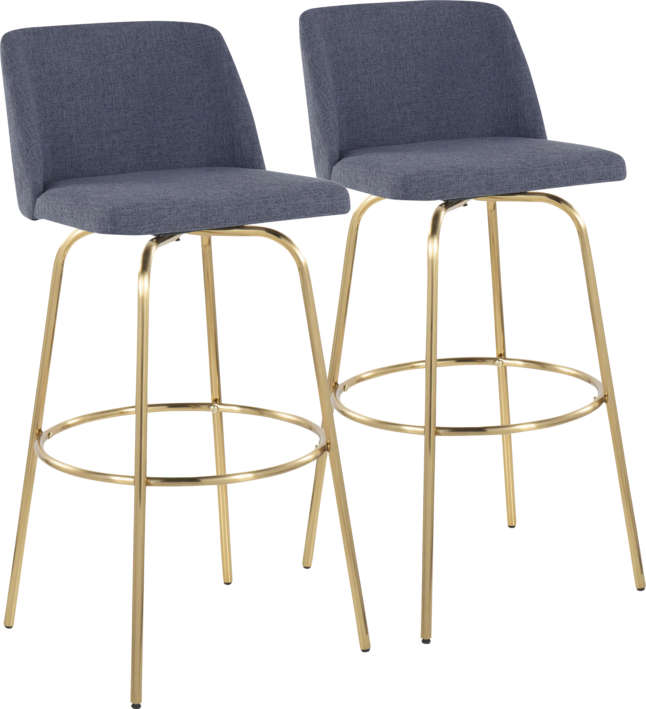 Wymering II Blue Swivel Barstool, Set of 2 - Thumbnail - Image 1