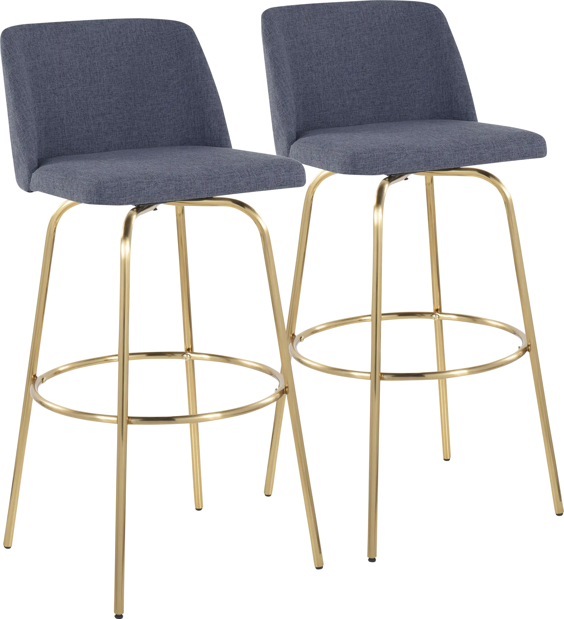 Wymering II Blue Swivel Barstool, Set of 2