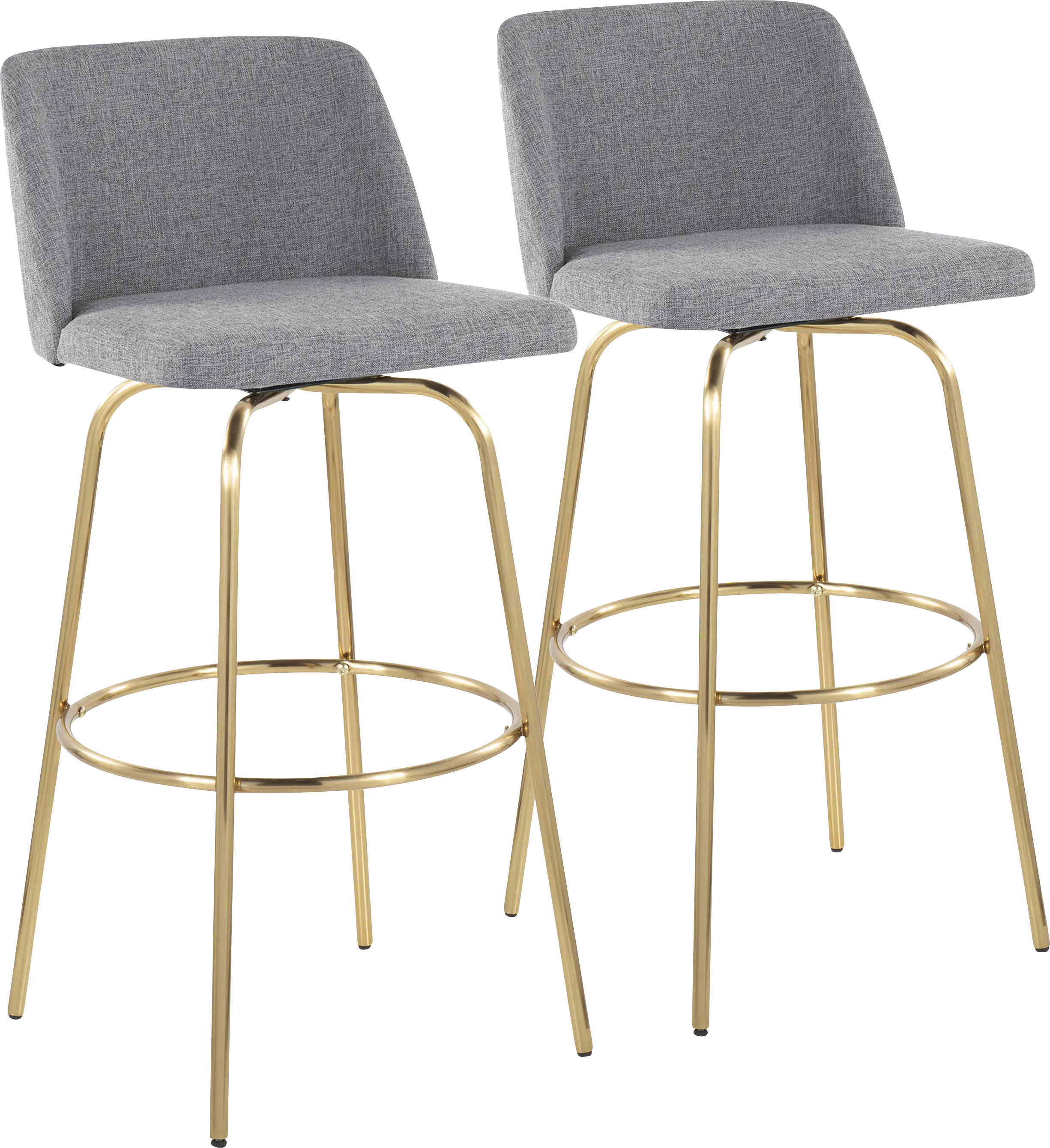 Wymering II Gray Swivel Barstool, Set of 2 - Thumbnail - Image 1