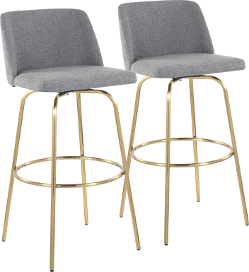 Wymering II Gray Swivel Barstool, Set of 2