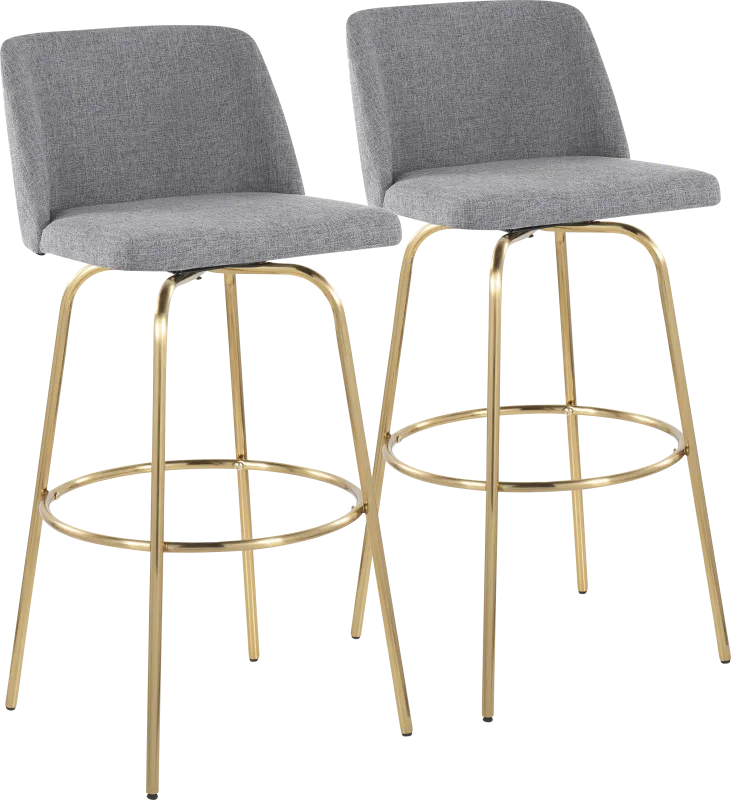 Wymering II Gray Swivel Barstool, Set of 2
