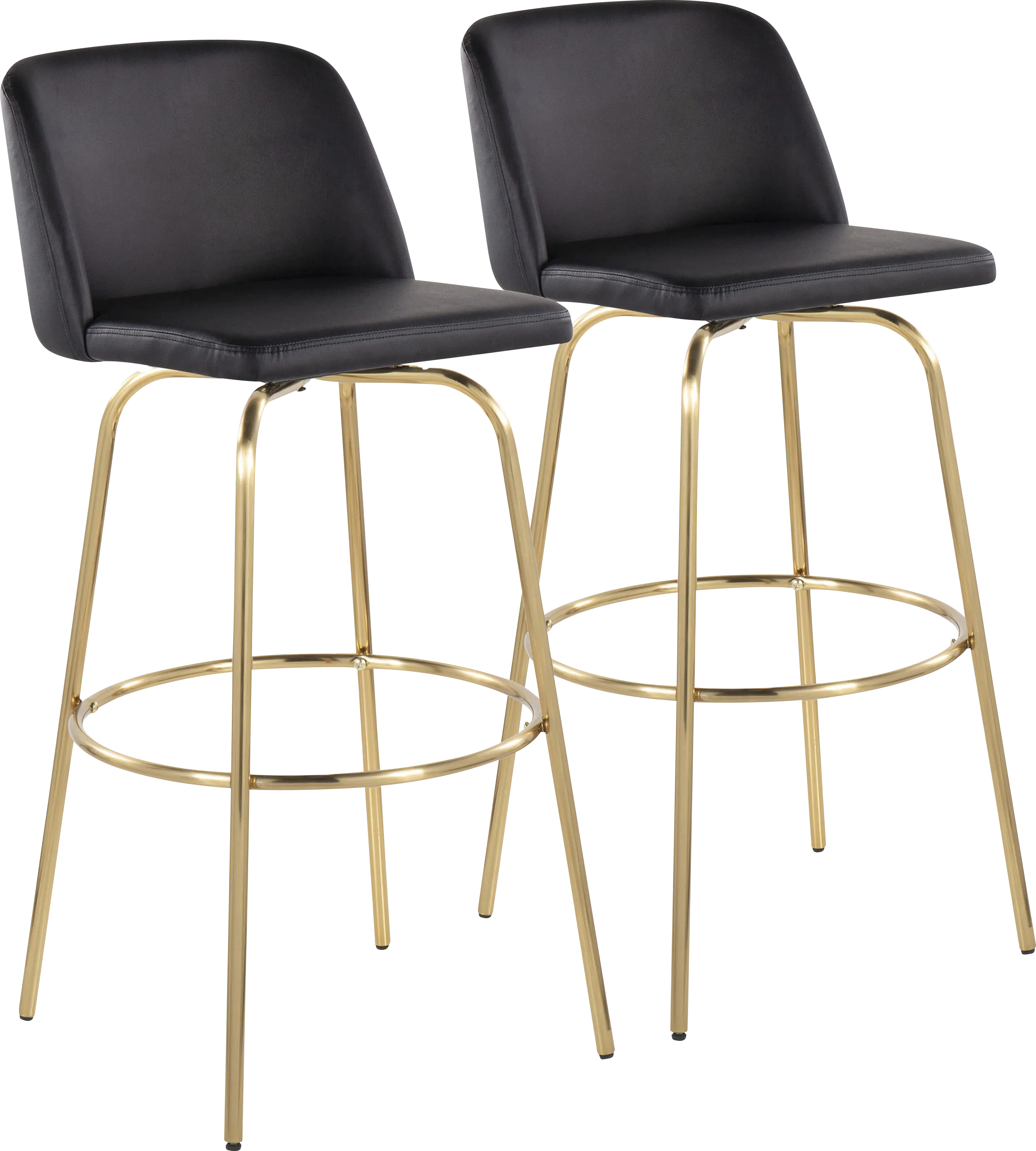 Wymering II Black Swivel Barstool, Set of 2 - Thumbnail - Image 1